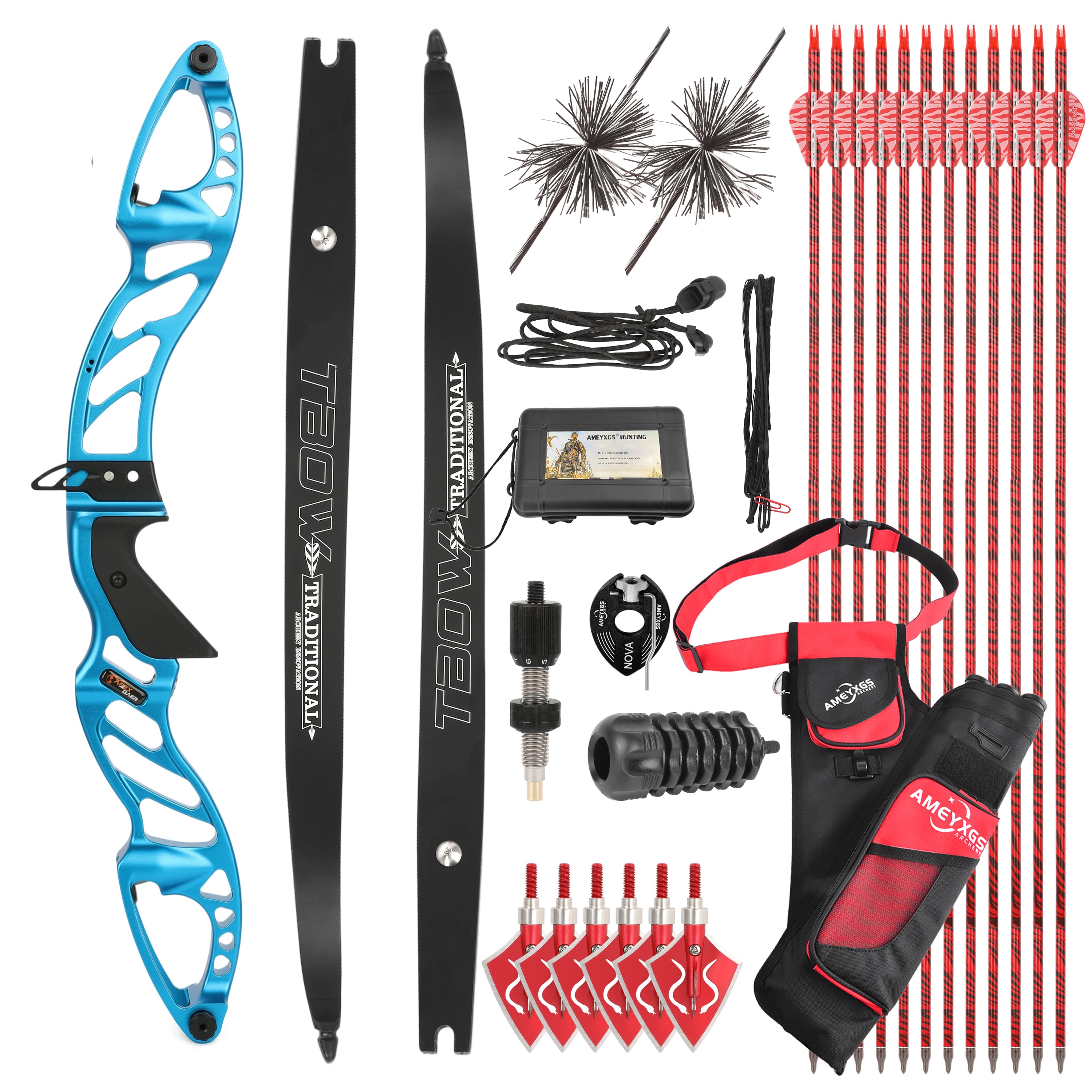 Archery 25-60lbs F Recurve Bow Kit Takedown Bow