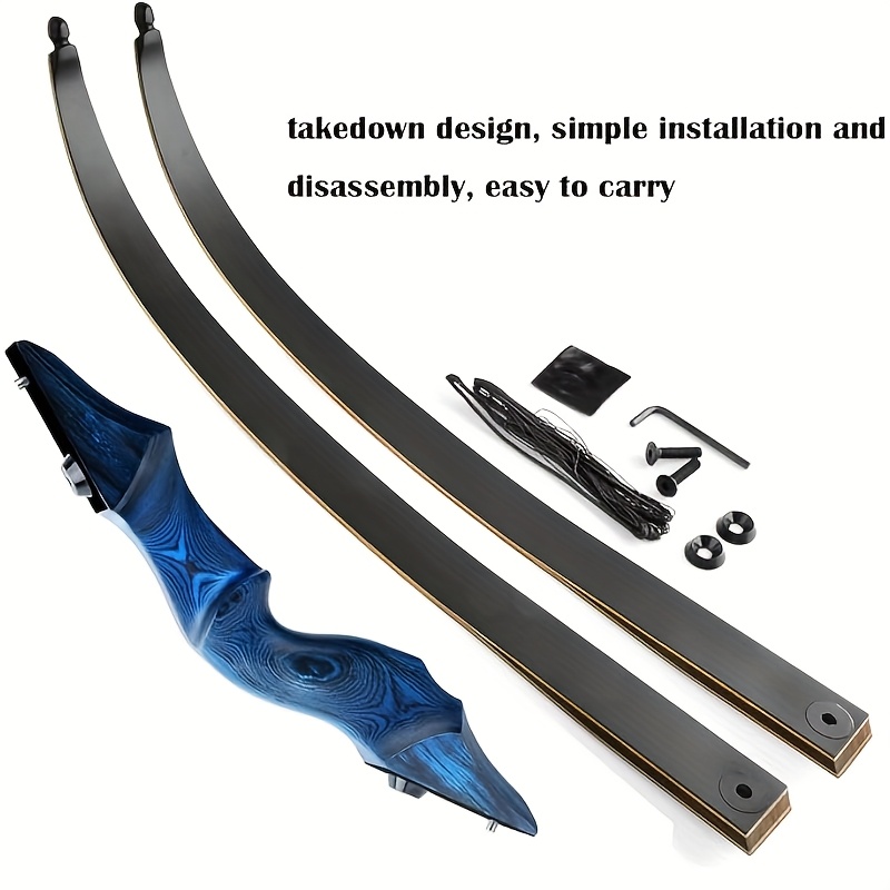 Black Hunter 50lb Detachable Bow – 60in, Blue Handle