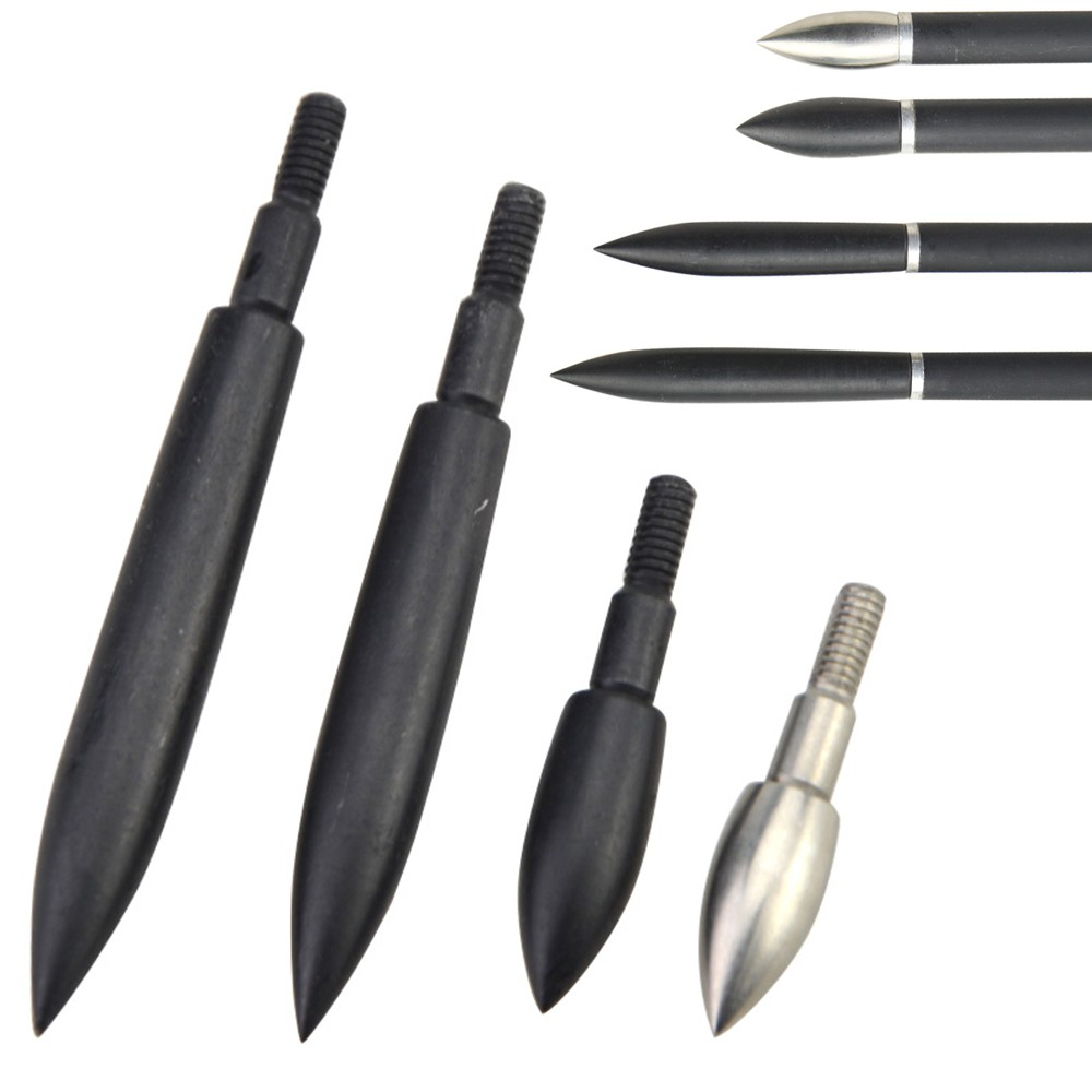 12pcs Broadhead Arrowheads Silver & Black 100-350 Grain