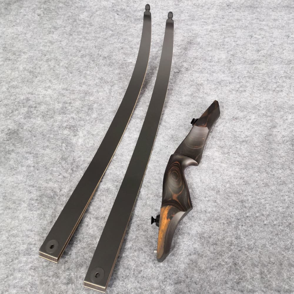 60" Recurve Bow Takedown Wooden Bow Hunting Shooting 25-60lbs