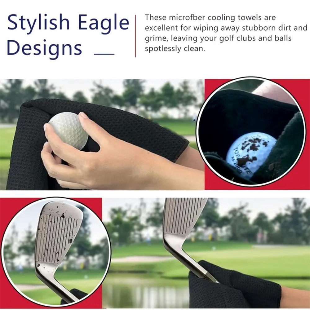 Towel Soft 40*60cm Embroidered Golf Towel Clean Clubs Ball Clip Golfers