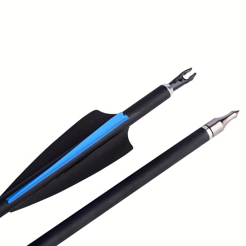 Blue-Black Mixed Carbon Arrows – 12pcs, 500 Spine