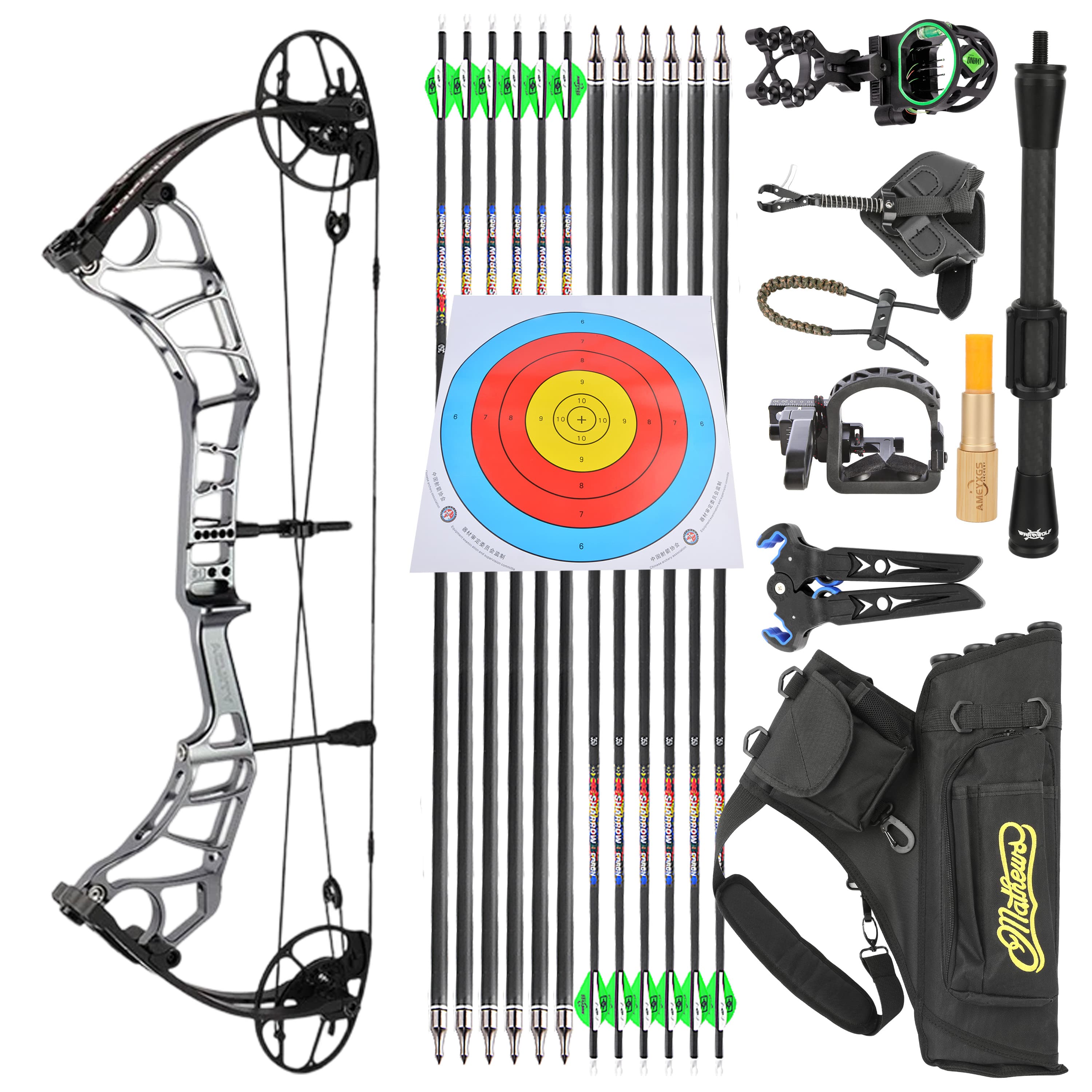 50-60lbs Compound BowArchery Set Target Hunting 
