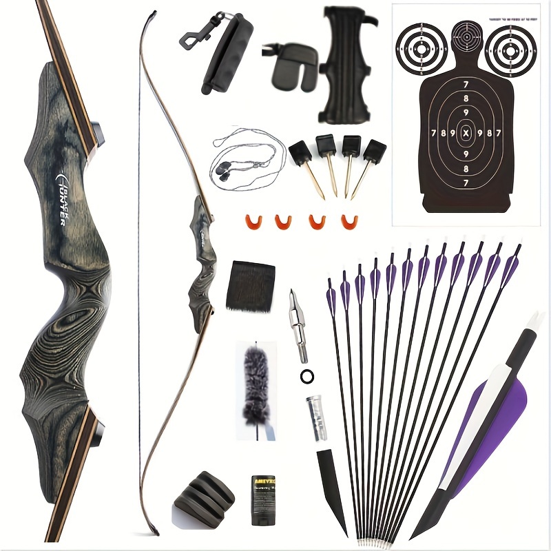 Black Hunter 50lb Detachable Bow – 60in, High-Density Wood