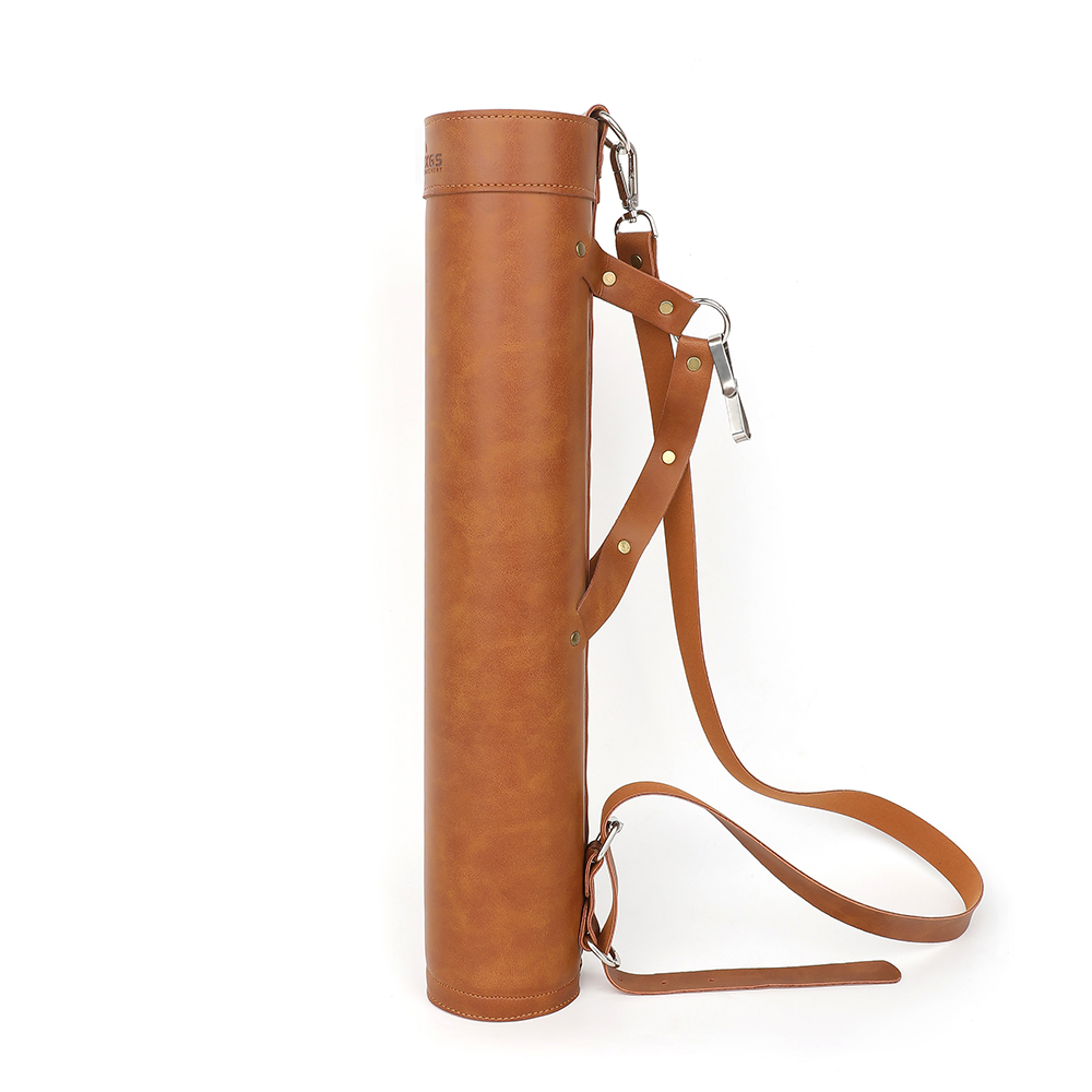 AME Brown Leather Quiver Adjustable Multi-Use