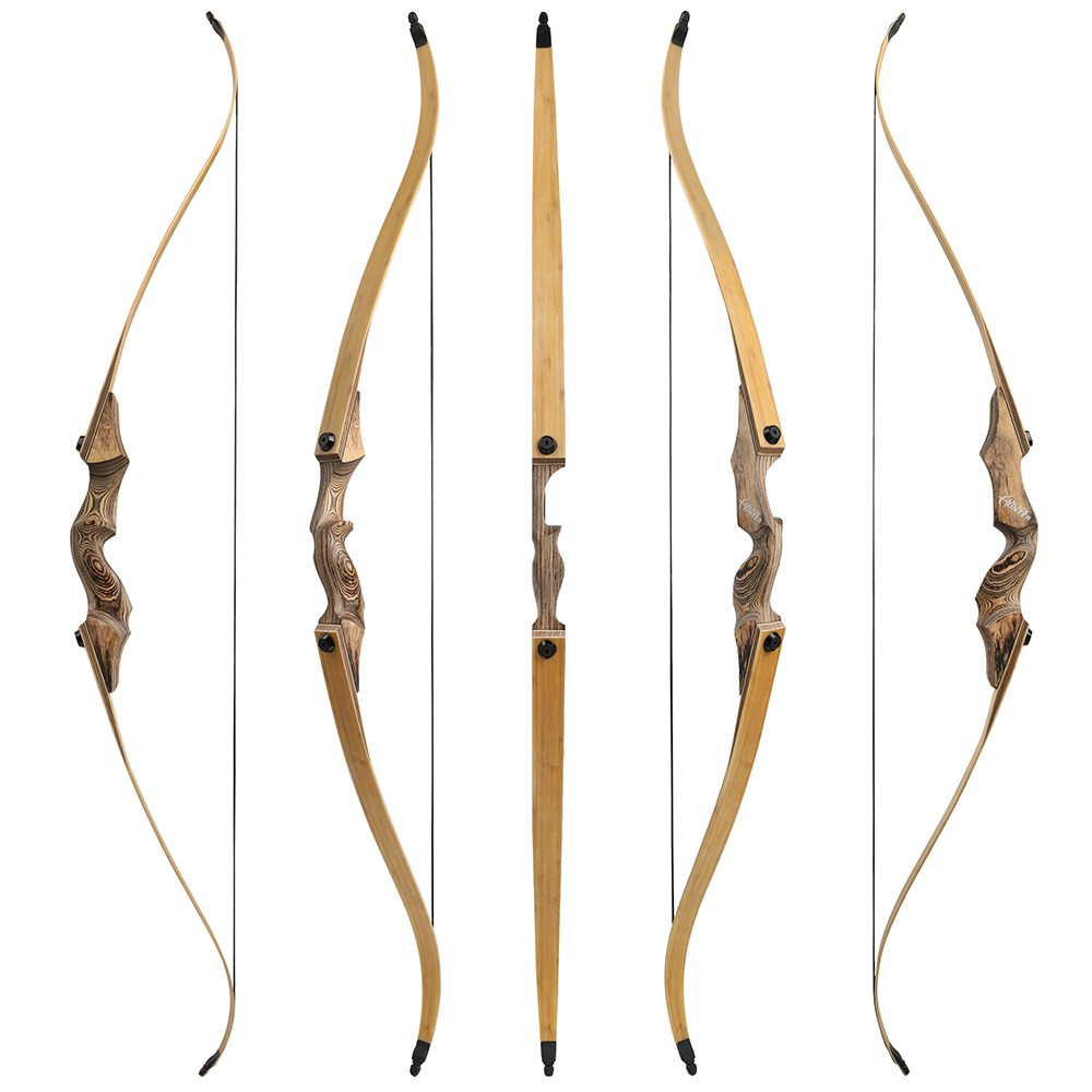 60" Takedown Recurve Bow Set 20-60lbs Bamboo Core Archery Kit
