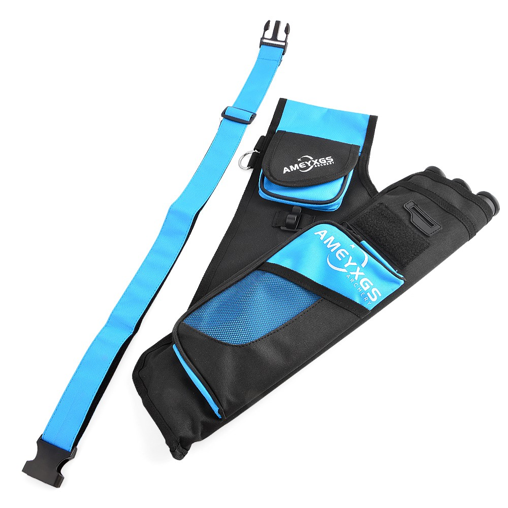 Archery Arrow Quiver 3-Tube Oxford Hip Quiver with Pockets