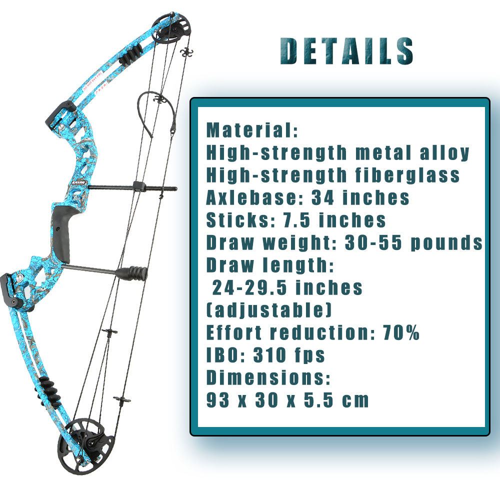 Warship Compound Bow Set 30–55lbs Adjustable 310fps