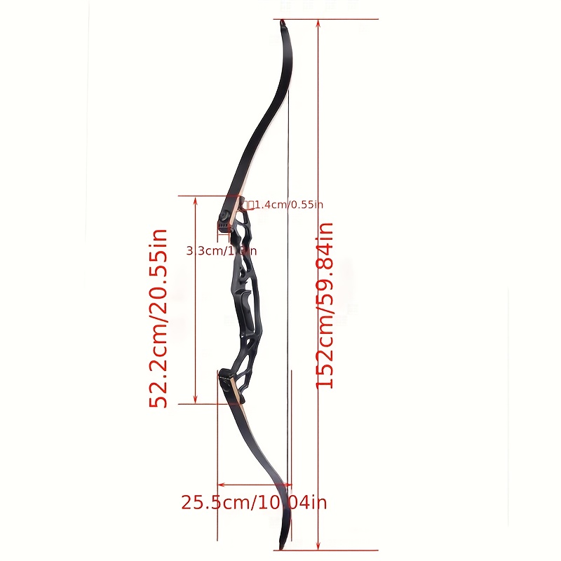 Recurve Bow Set – Black, Adjustable 40-60lb
