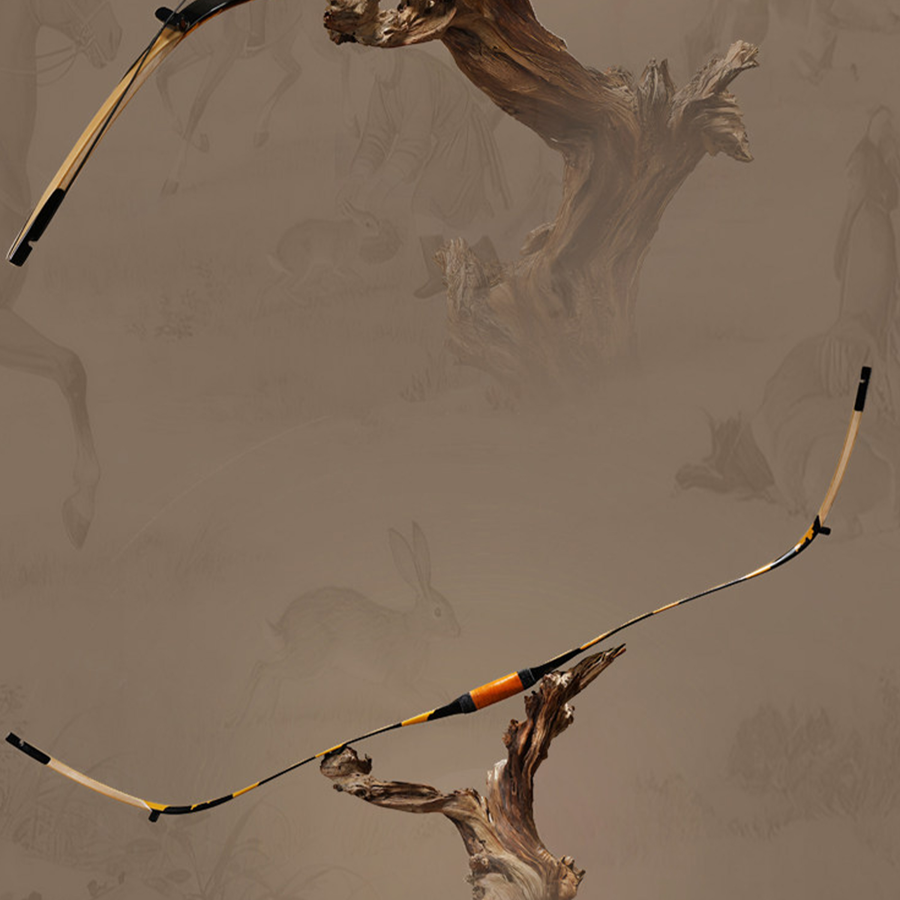 AF Qing Bow Traditional Recurve Longbow Archery 25-45LBS Shooting