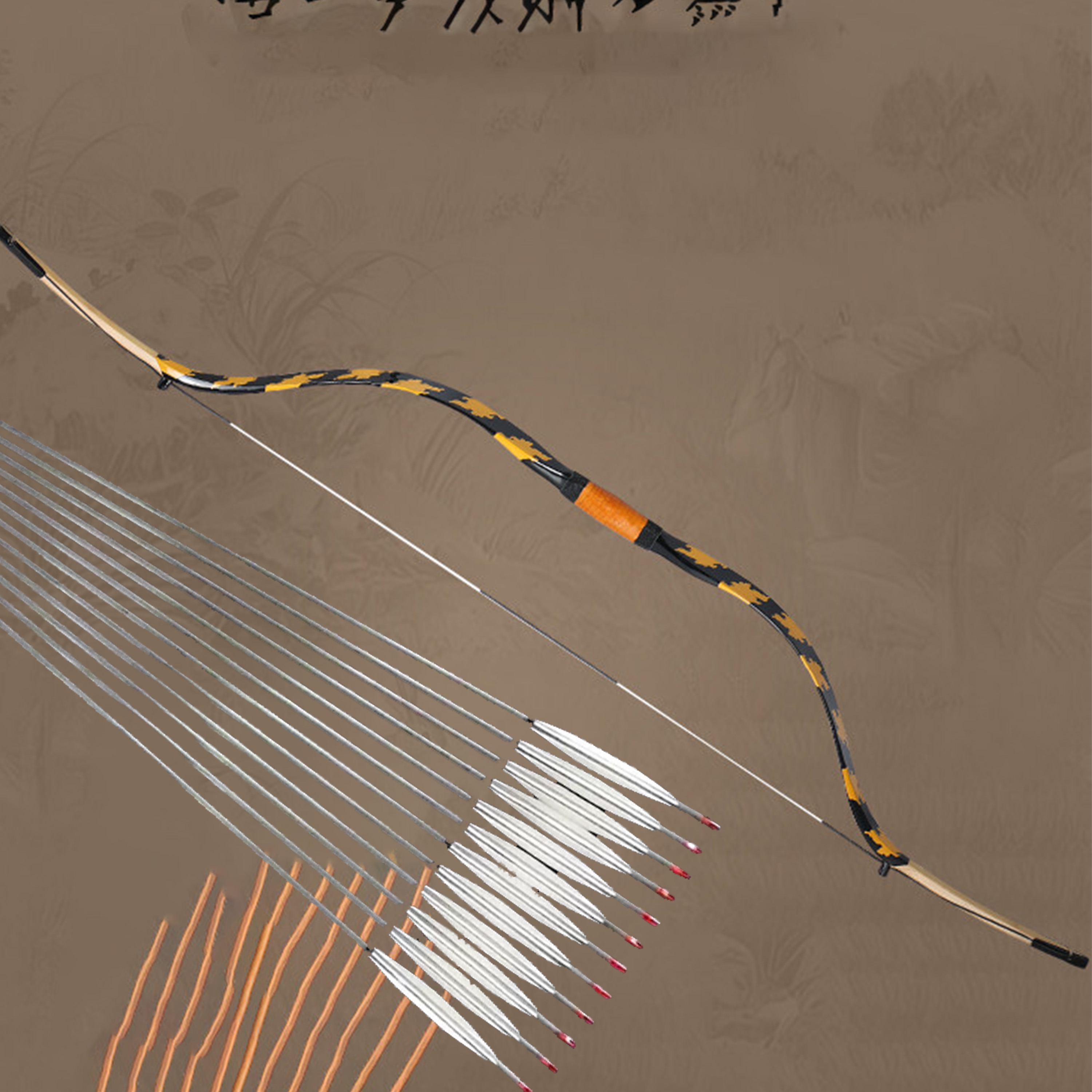 AF Qing Bow Traditional Recurve Longbow Archery 25-45LBS Shooting