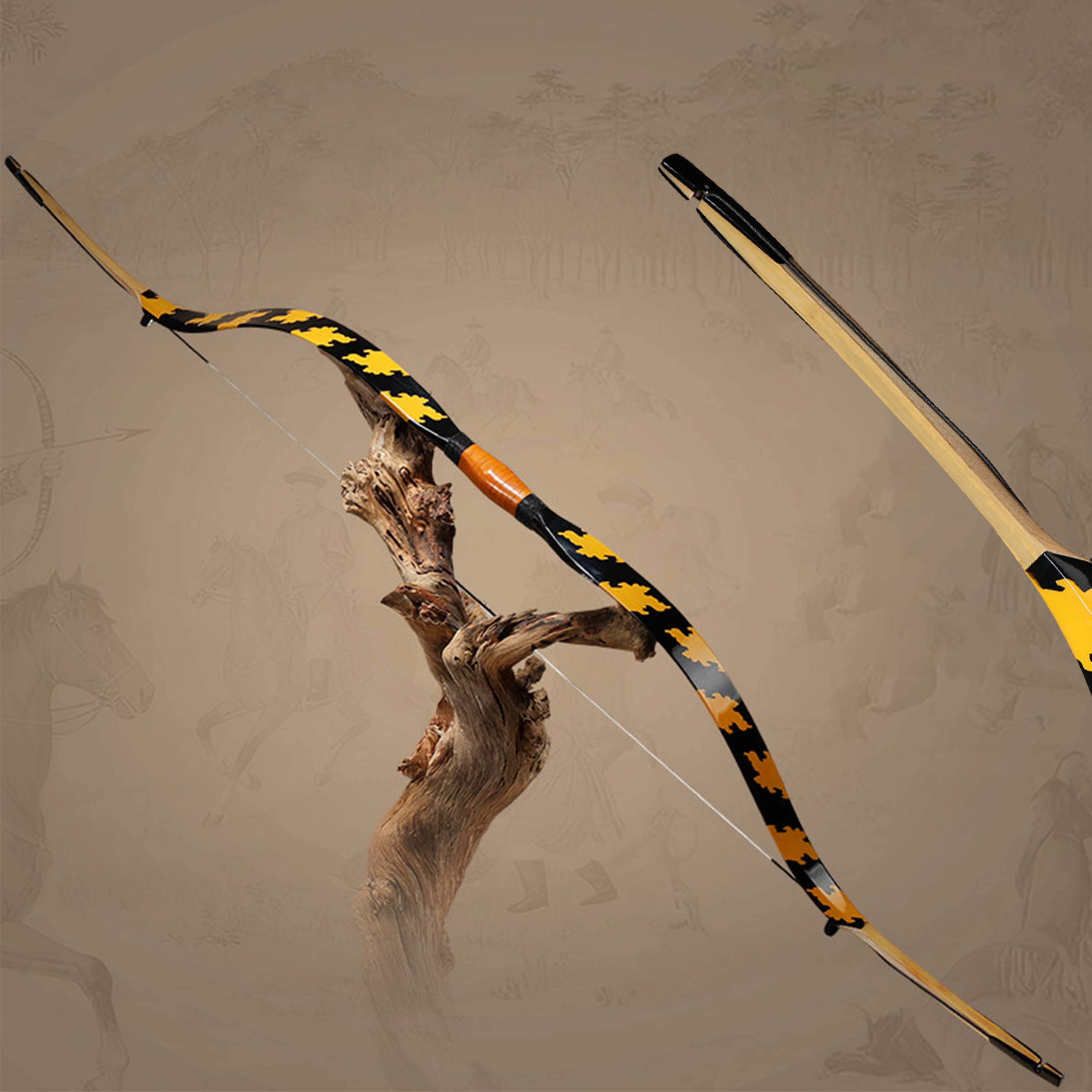 AF Qing Bow Traditional Recurve Longbow Archery 25-45LBS Shooting