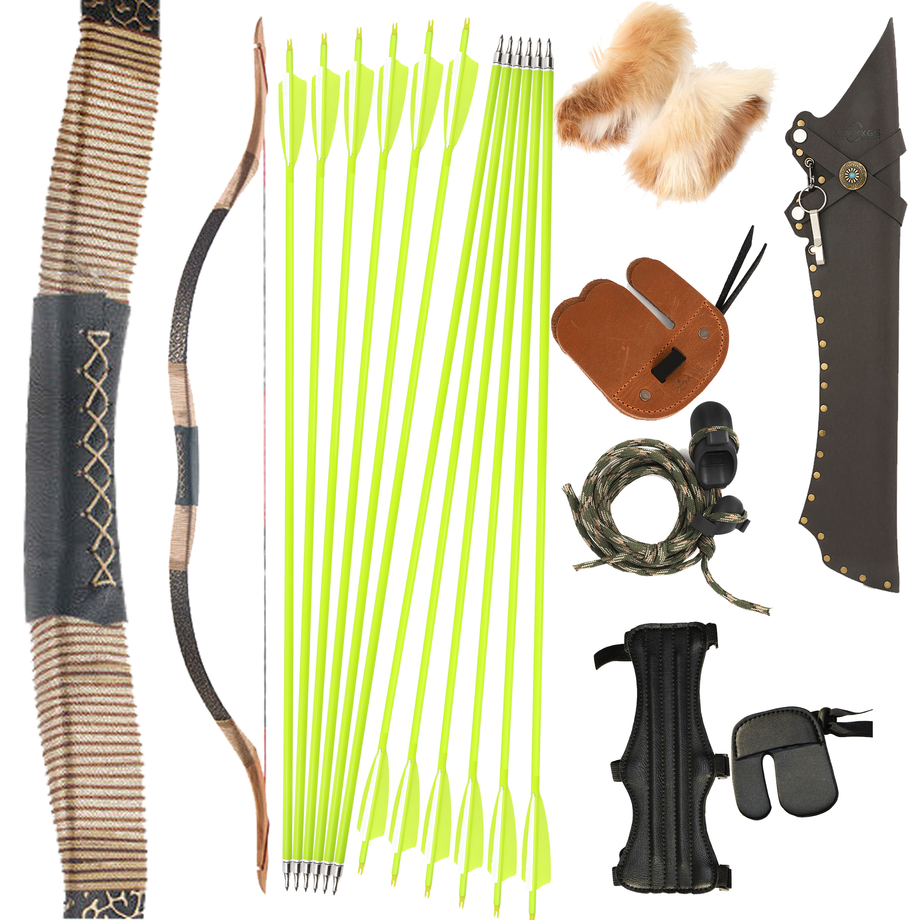 AF Huyue 30-45lb Traditional Bow Laminated Recurve Archery