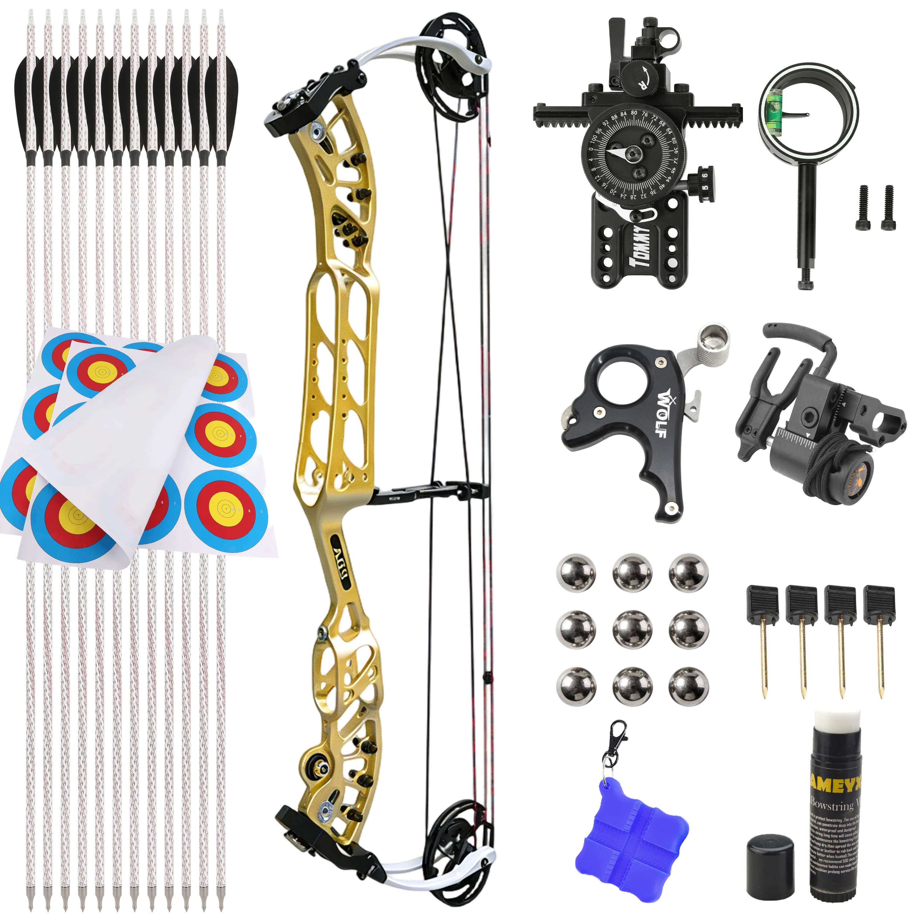 AGS 30-60lbs Compound Bow Arrow Set Hunting Shooting