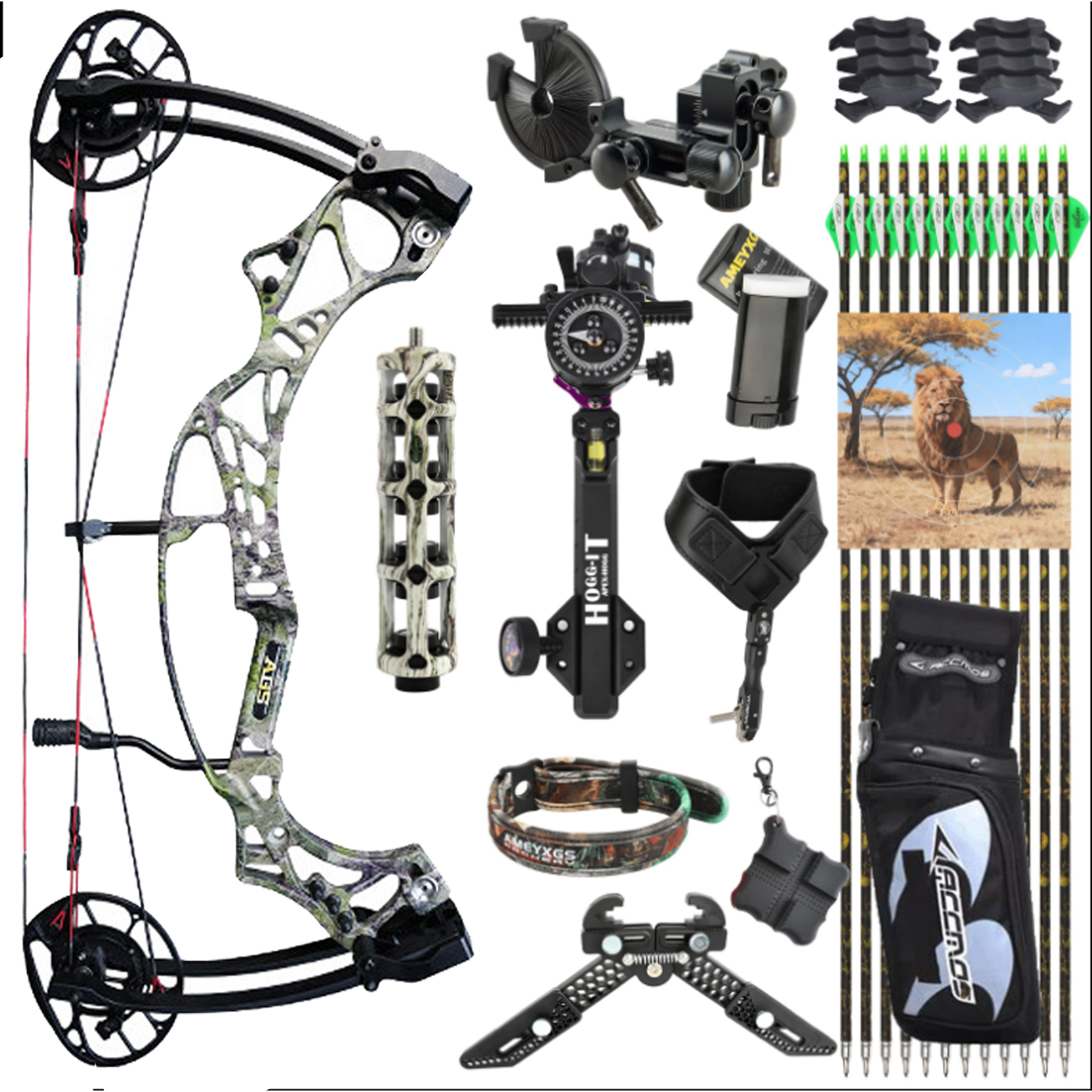 AGS Compound Bow Kit Target Shooting 40-70lbs Bow Target Archery