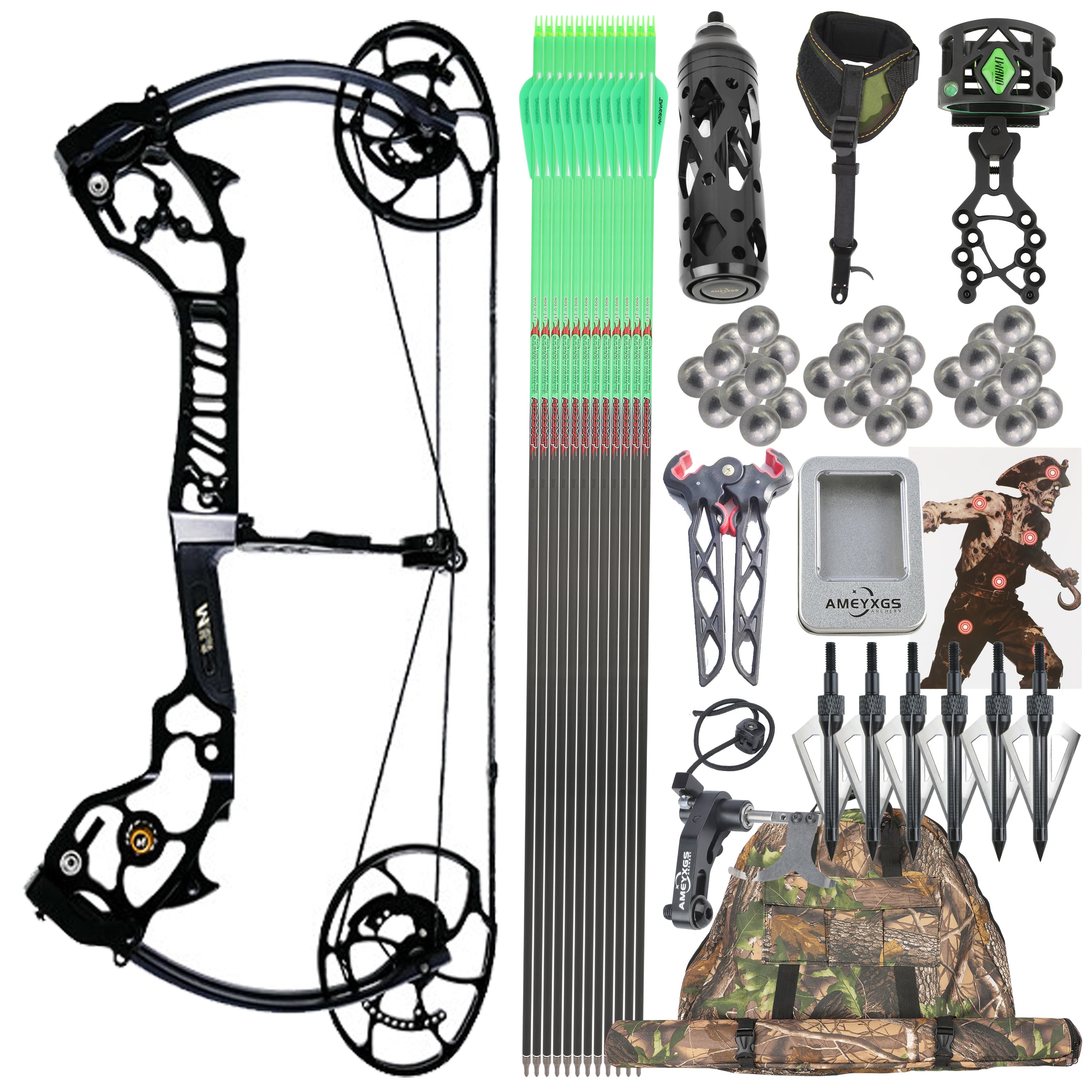 AGS Compound Bow 0-70lbs Hunting Kit Shooting Archery