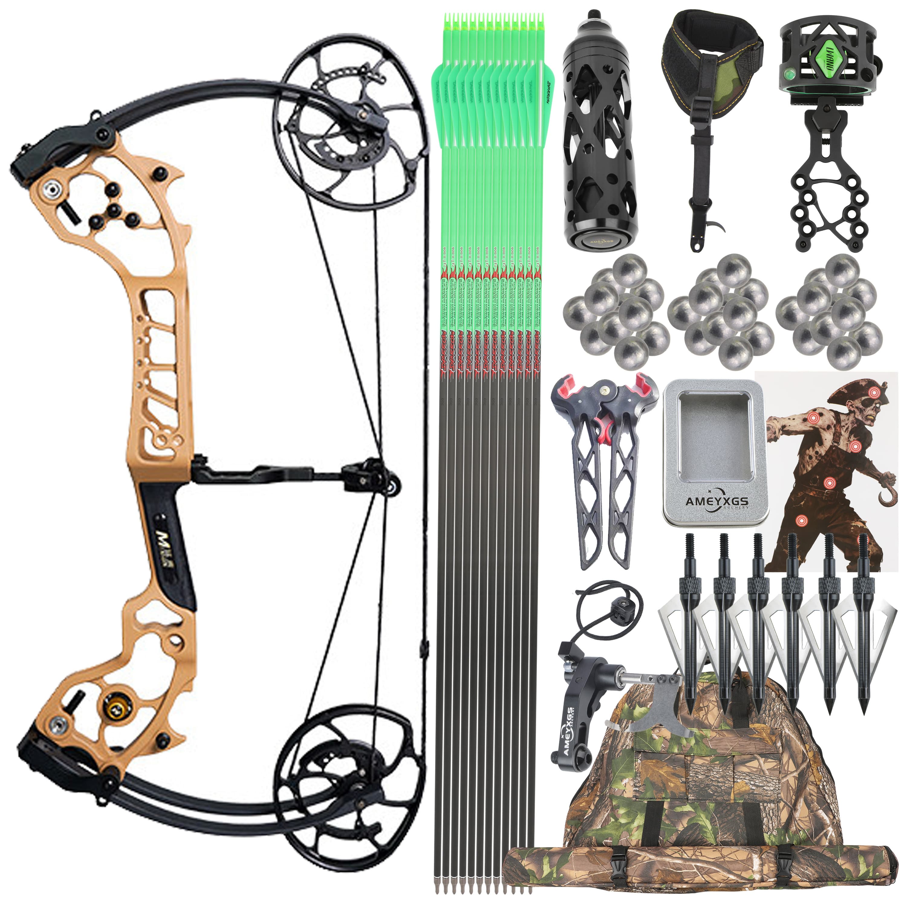 AGS Compound Bow 0-70lbs Hunting Kit Shooting Archery