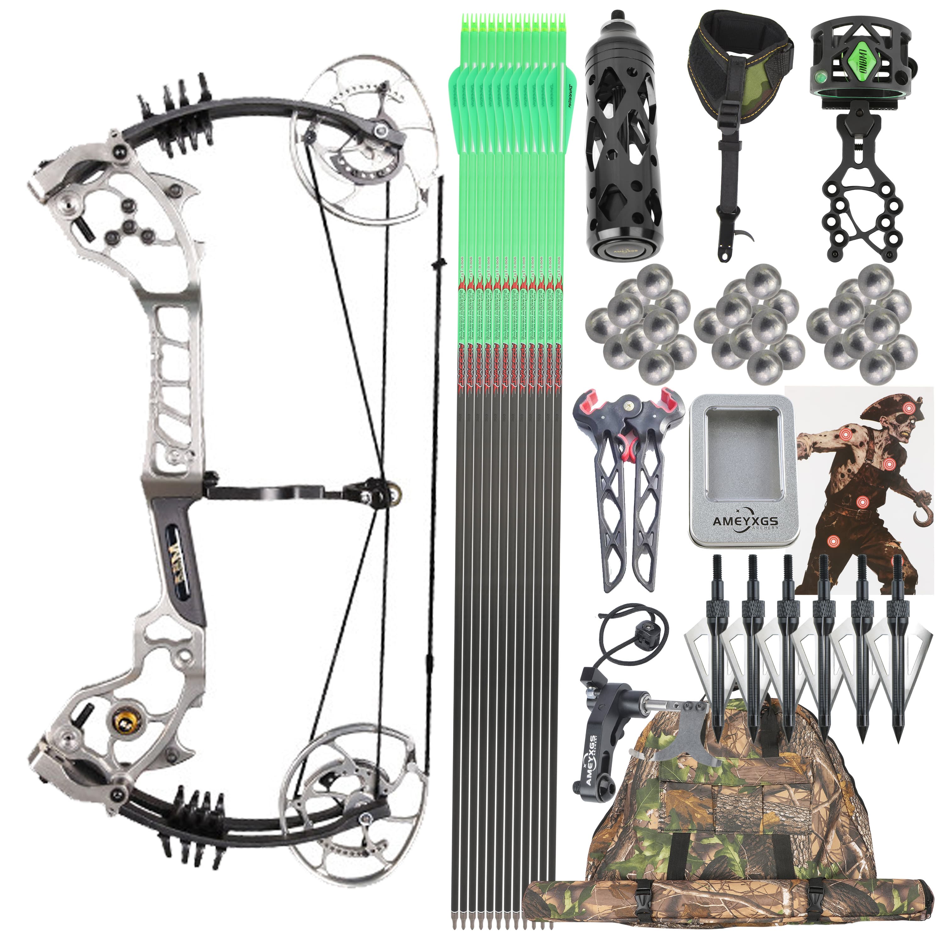 AGS Compound Bow 0-70lbs Hunting Kit Shooting Archery