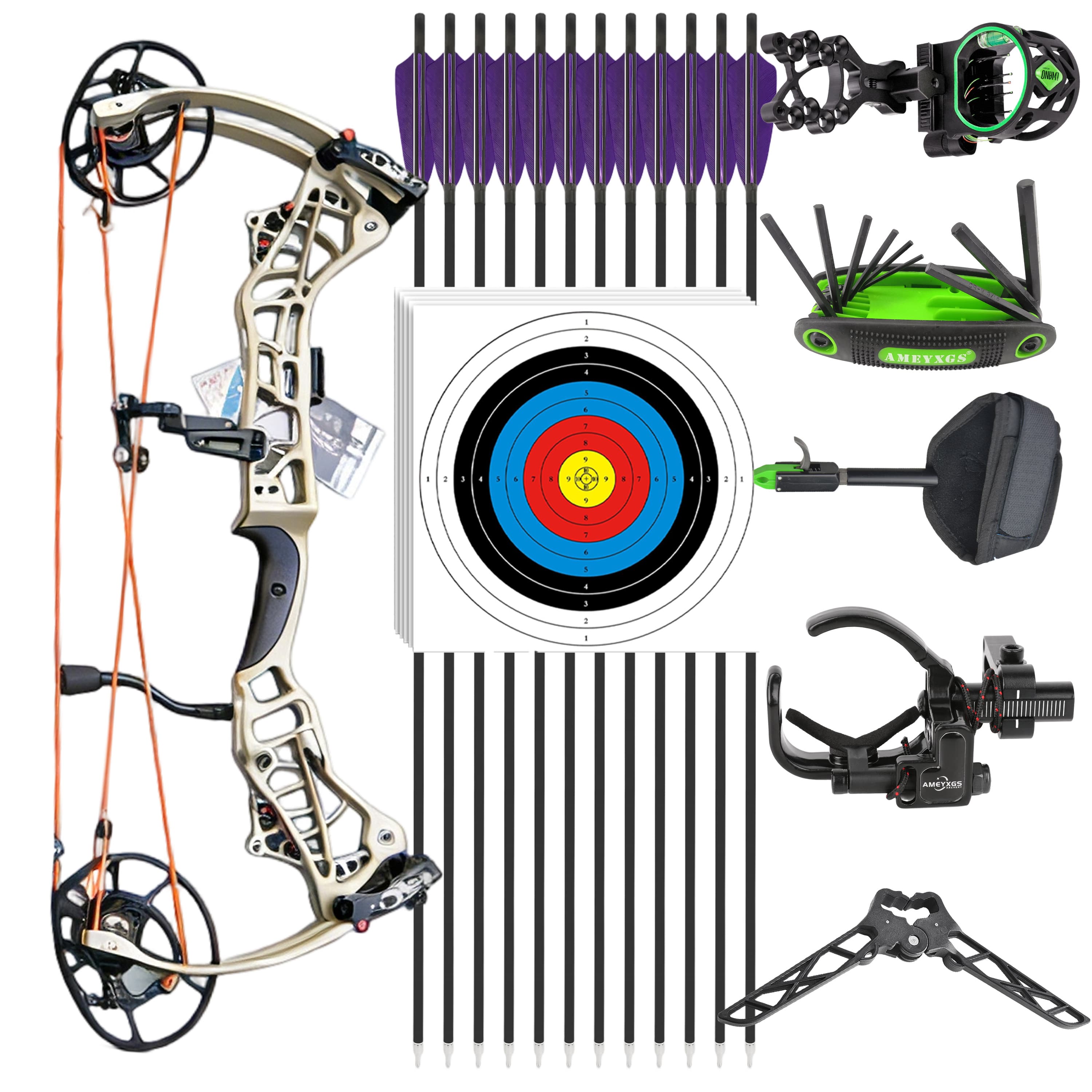 AGS Compound Bow 45-75lbs Hunting Kit Shooting Archery