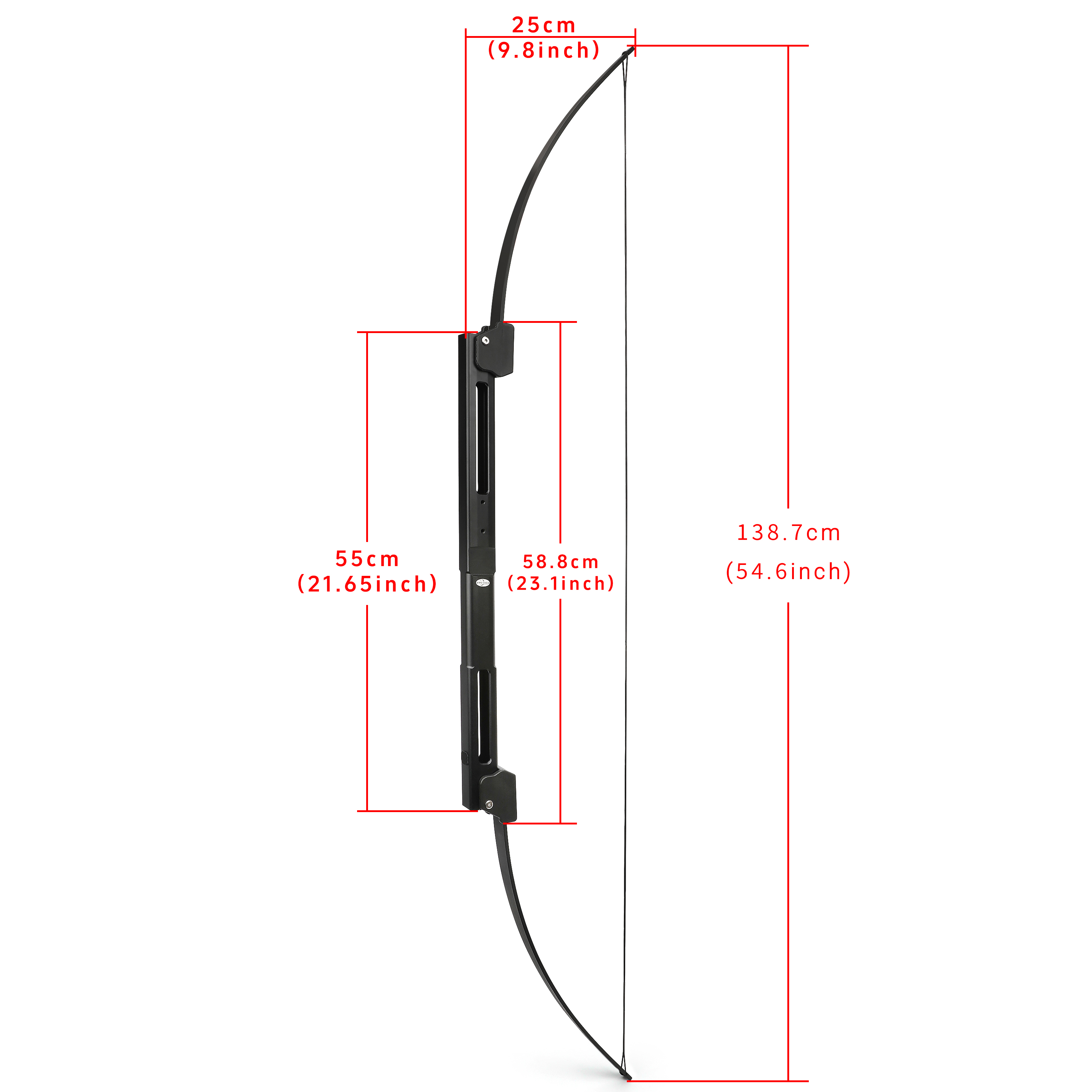 AME Folding Bow - 58" Aluminum Alloy, CNC Handle, Black Fiberglass Limbs