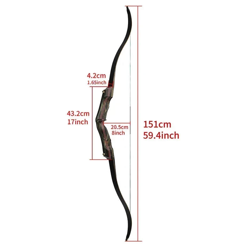 Archery Recurve Bow 30-60lbs Detachable CNC Machining 62'' Traditional Bows Right Hand for Hunting Shooting Accessories