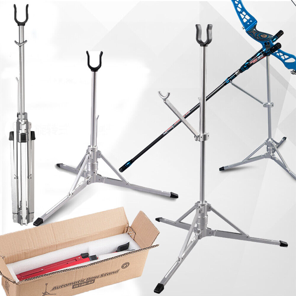 Archery Recurve Bow Stand Bracket Holder Automatic Foldable CNC Aluminum Hunting