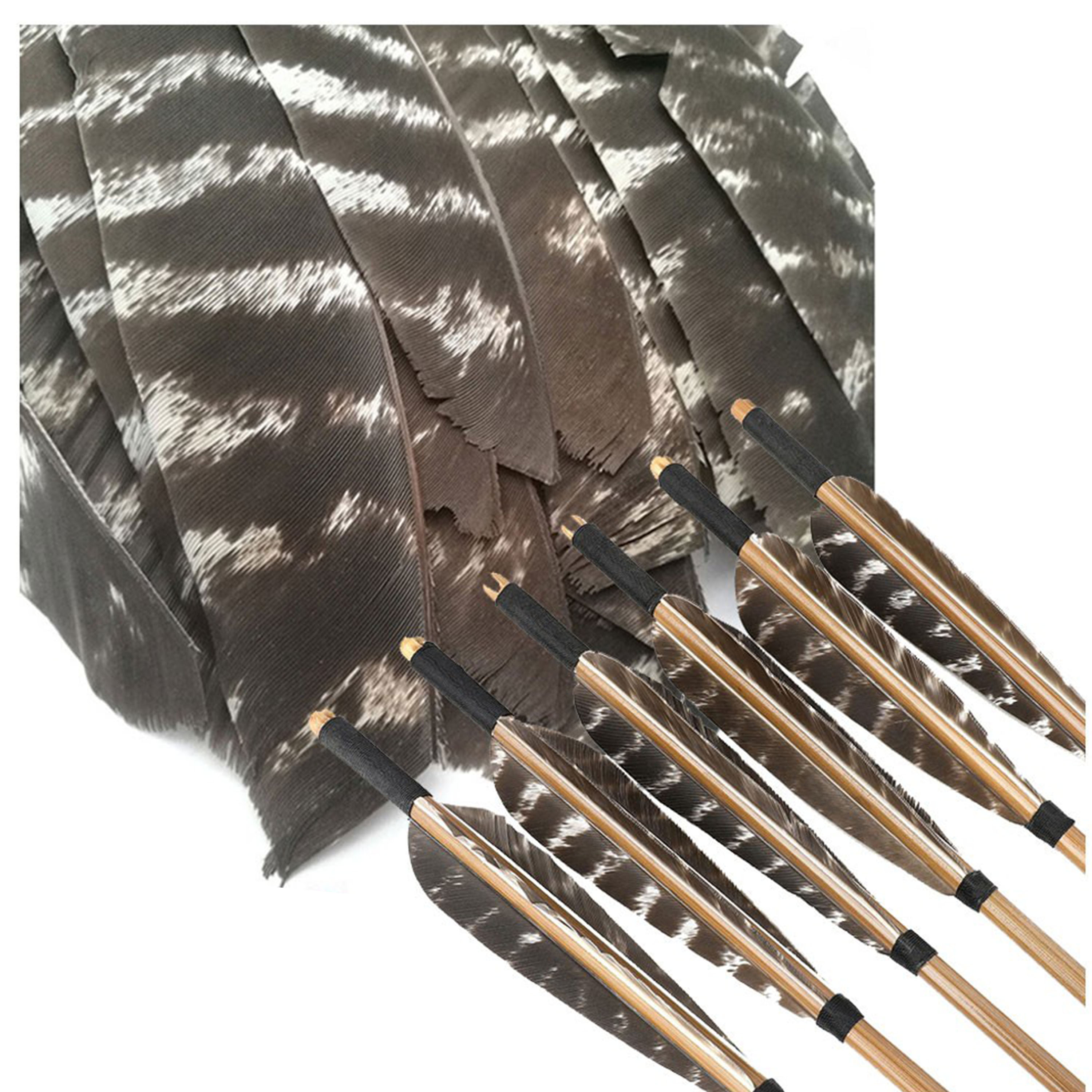 Natural Turkey Feather Right Left Wings DIY Arrows Fletching 50X