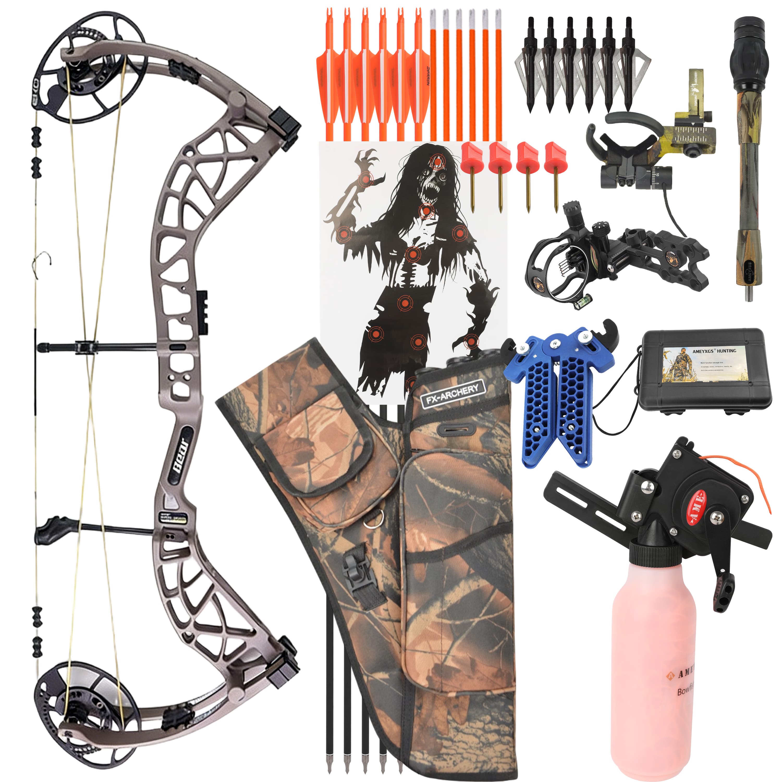 BEAR Compound Bow Kit 45-70lbs Shooting Hunting Target Archery