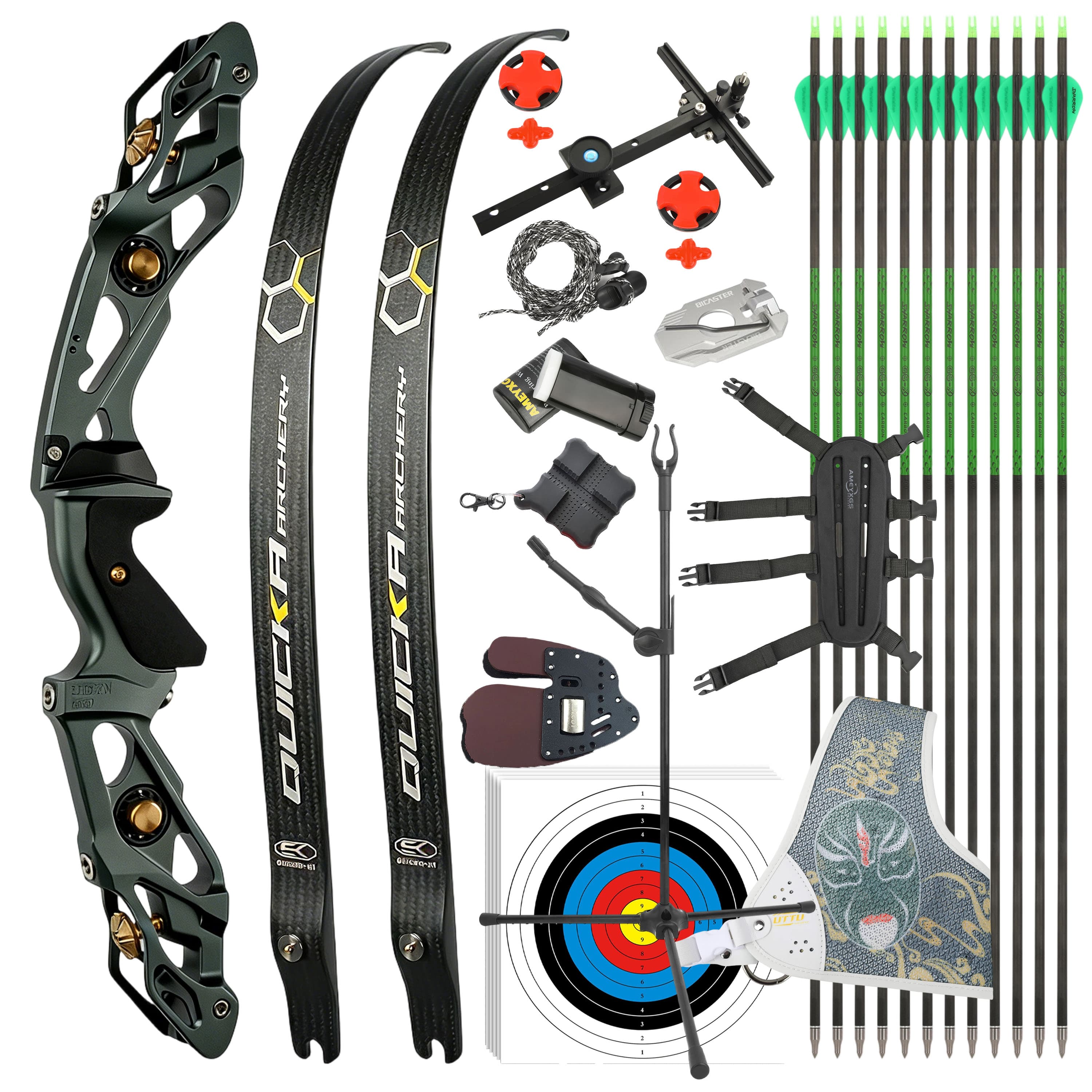 BOSEN Recurve Bow Kit 18-50bs Takedown Shooting Archery Target 