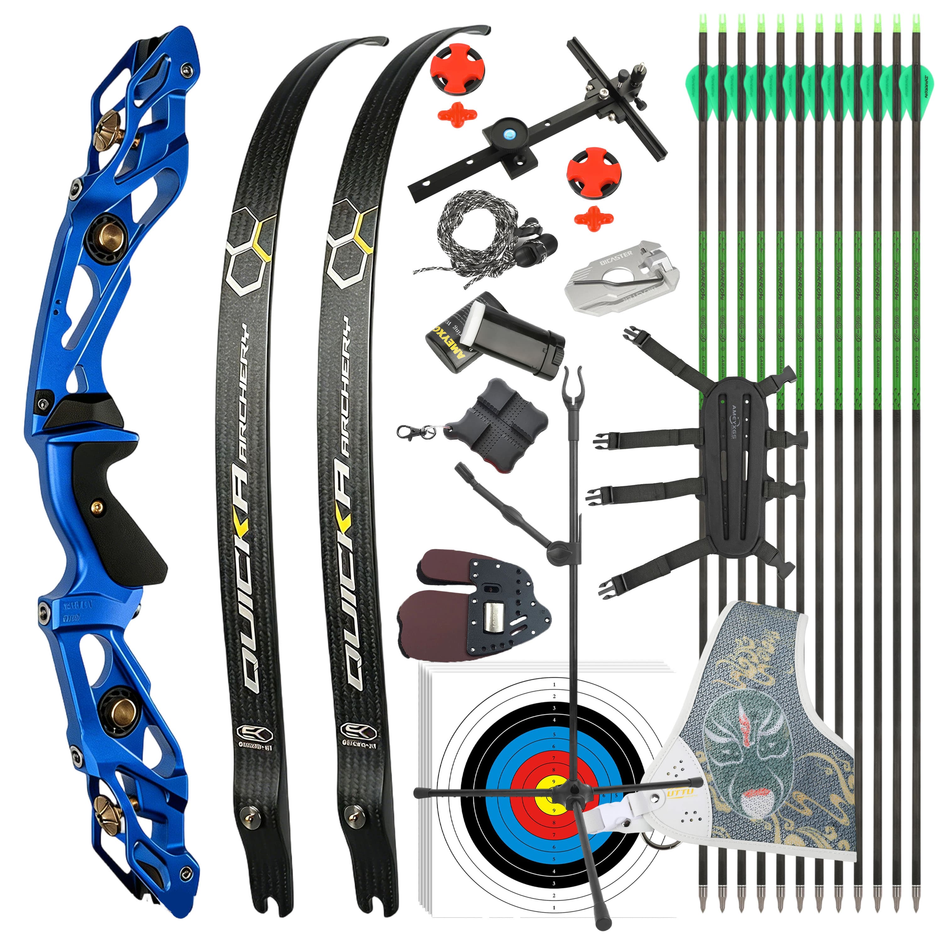 BOSEN Recurve Bow Kit 18-50bs Takedown Shooting Archery Target 