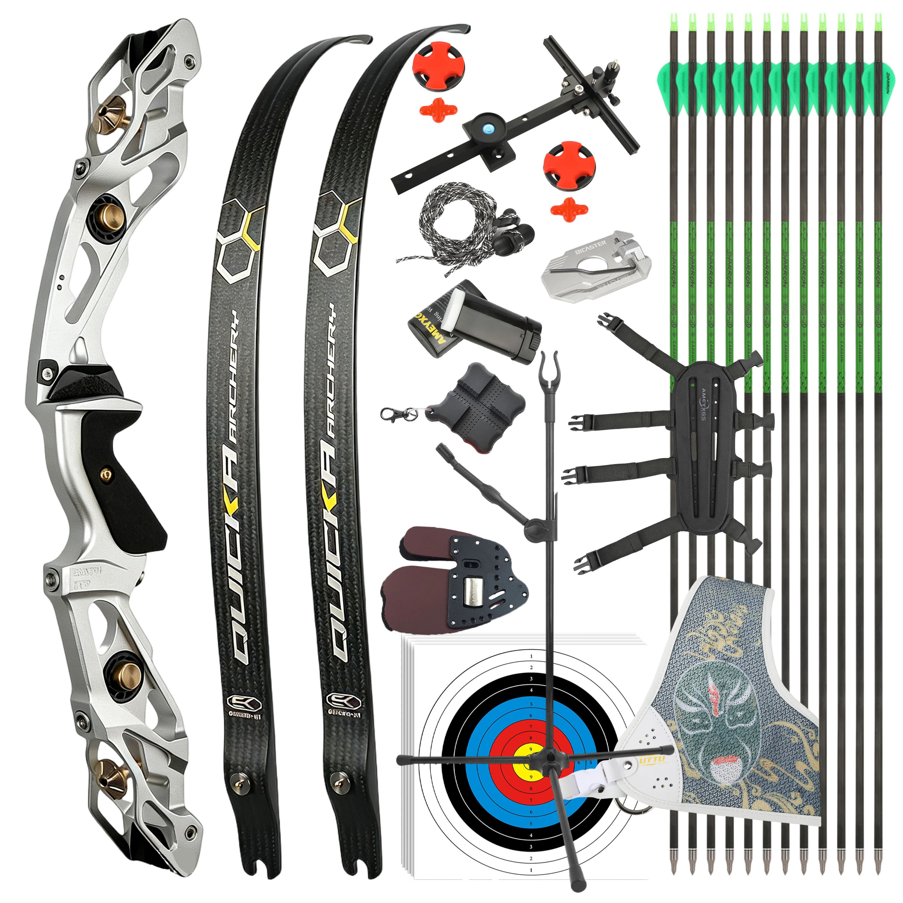 BOSEN Recurve Bow Kit 18-50bs Takedown Shooting Archery Target 