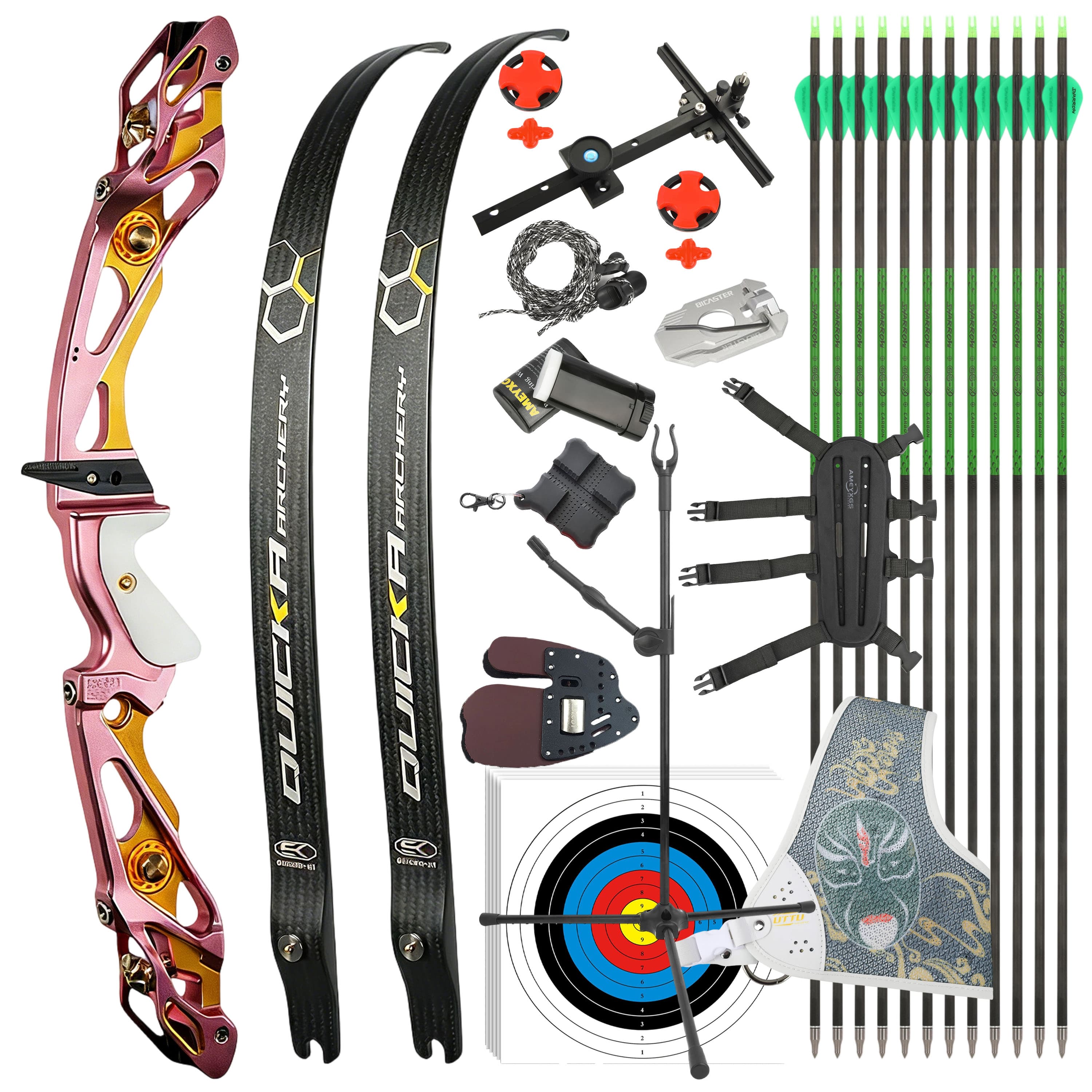 BOSEN Recurve Bow Kit 18-50bs Takedown Shooting Archery Target 