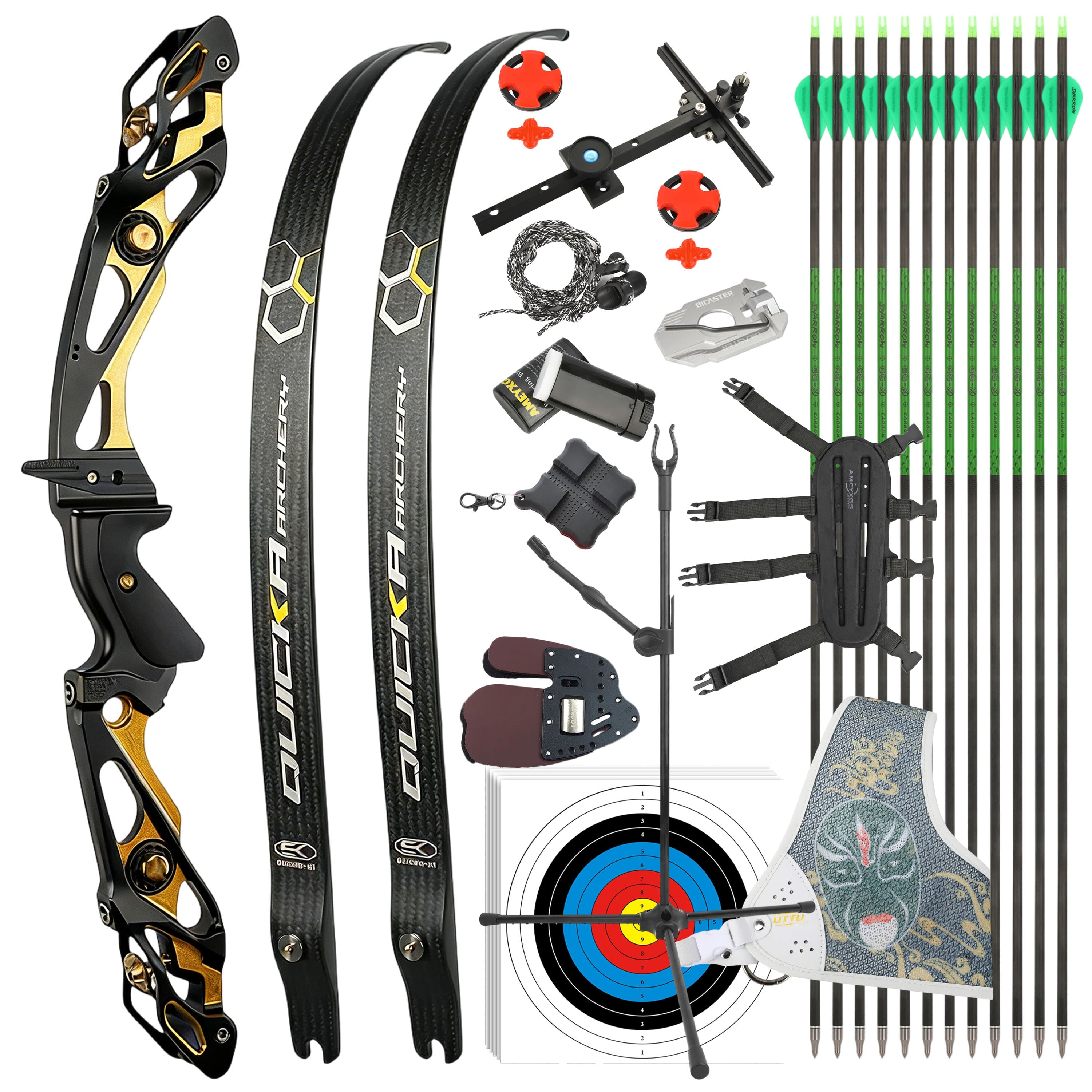 BOSEN Recurve Bow Kit 18-50bs Takedown Shooting Archery Target 