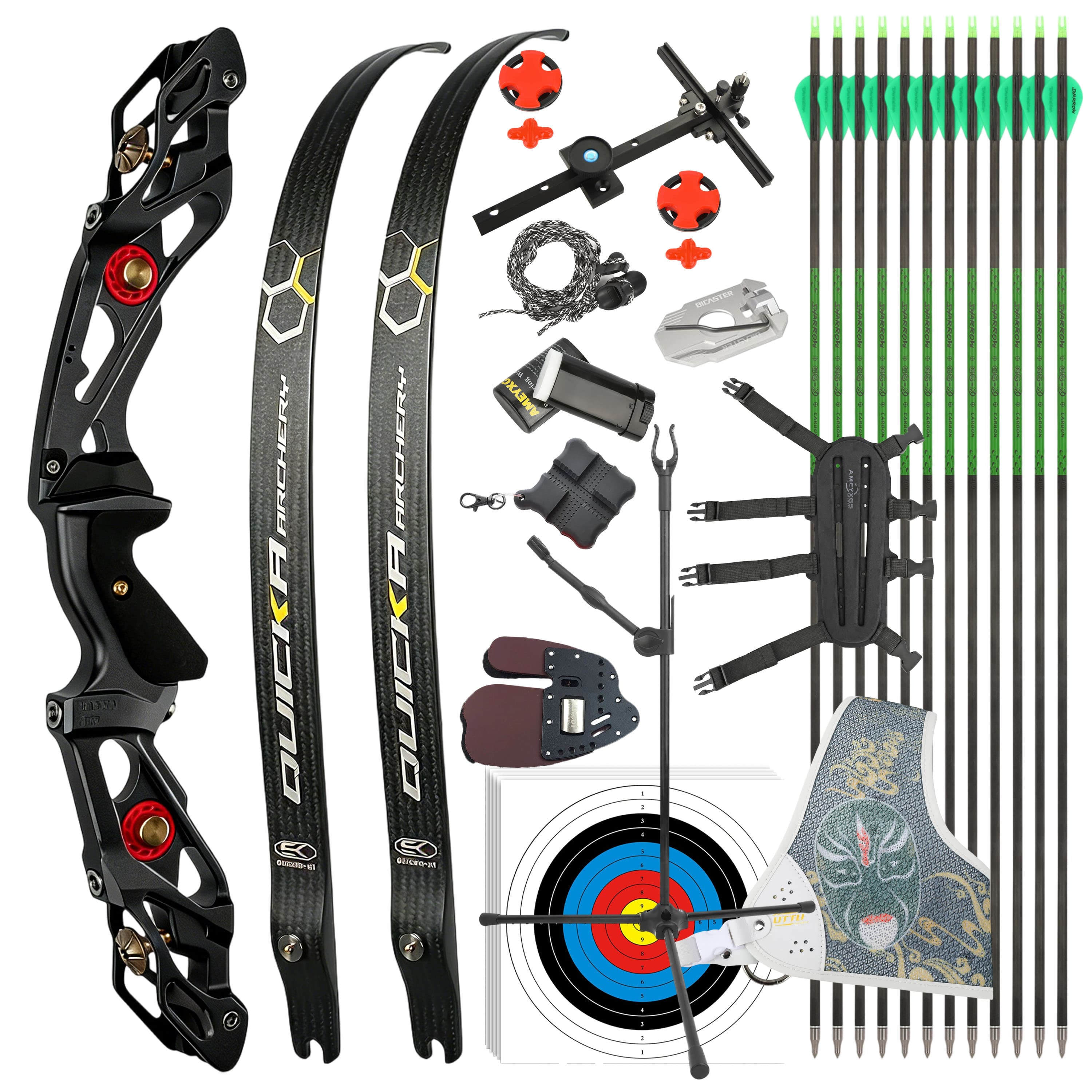 BOSEN Recurve Bow Kit 18-50bs Takedown Shooting Archery Target 