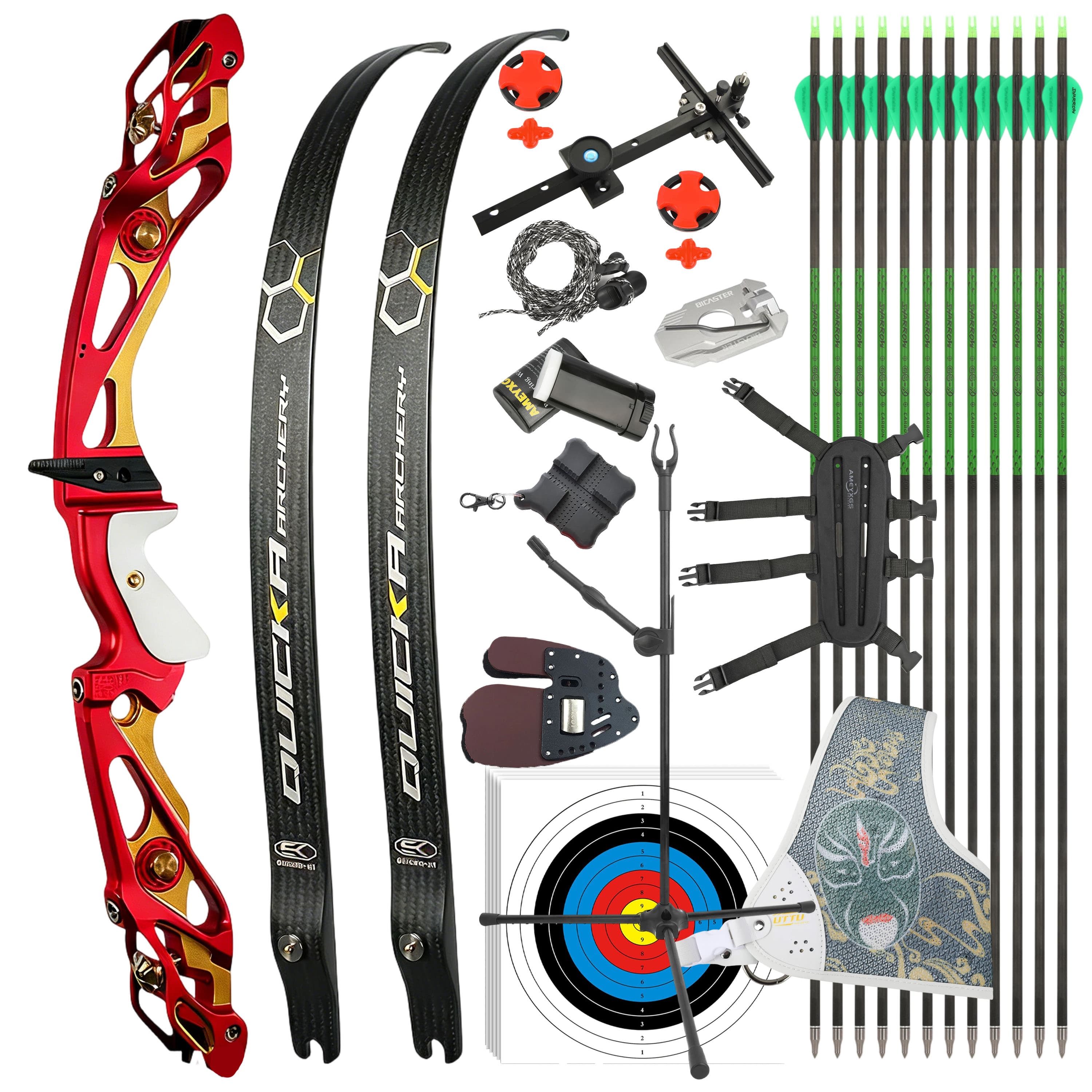BOSEN Recurve Bow Kit 18-50bs Takedown Shooting Archery Target 