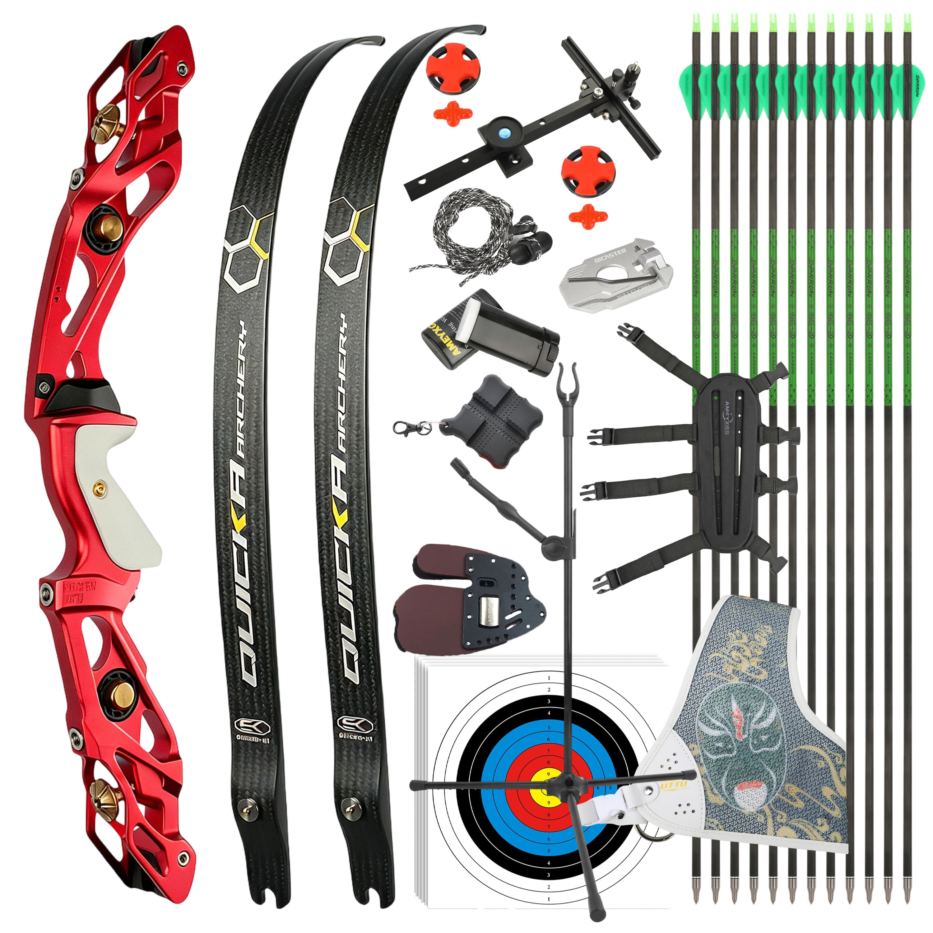 BOSEN Recurve Bow Kit 18-50bs Takedown Shooting Archery Target 