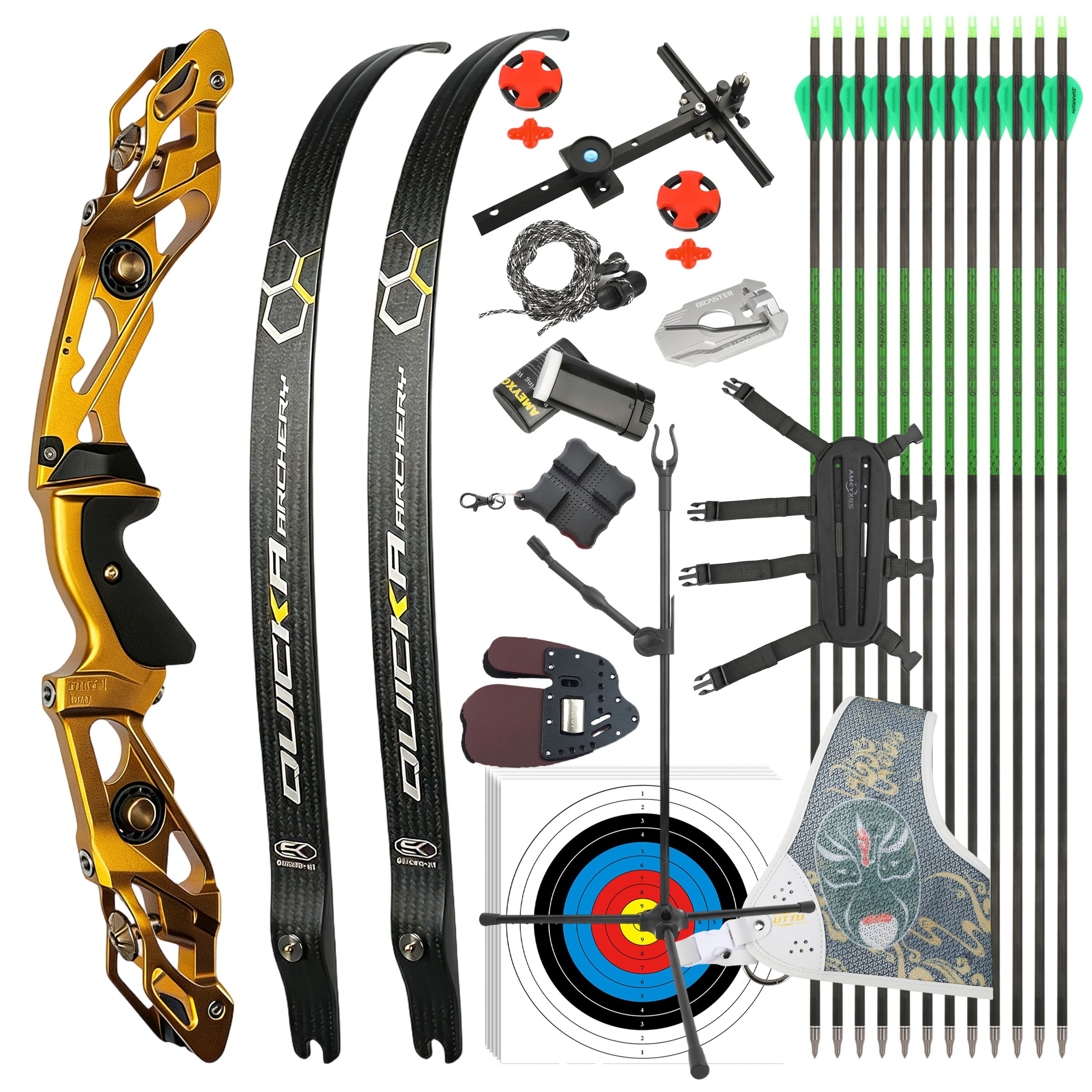 BOSEN Recurve Bow Kit 18-50bs Takedown Shooting Archery Target 