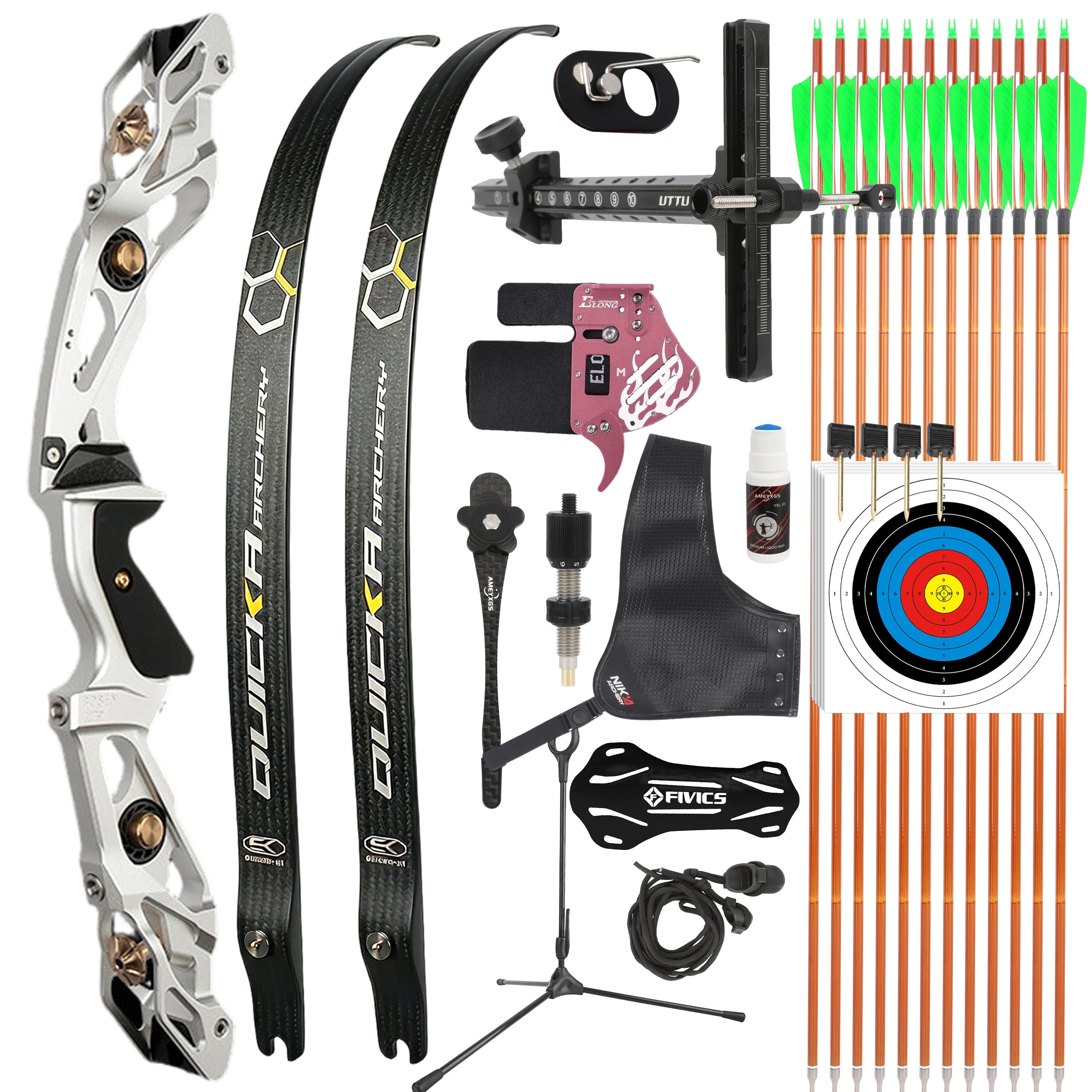 BOSEN Takedown Recurve Bow Kit 18-50bs Shooting Archery Target 