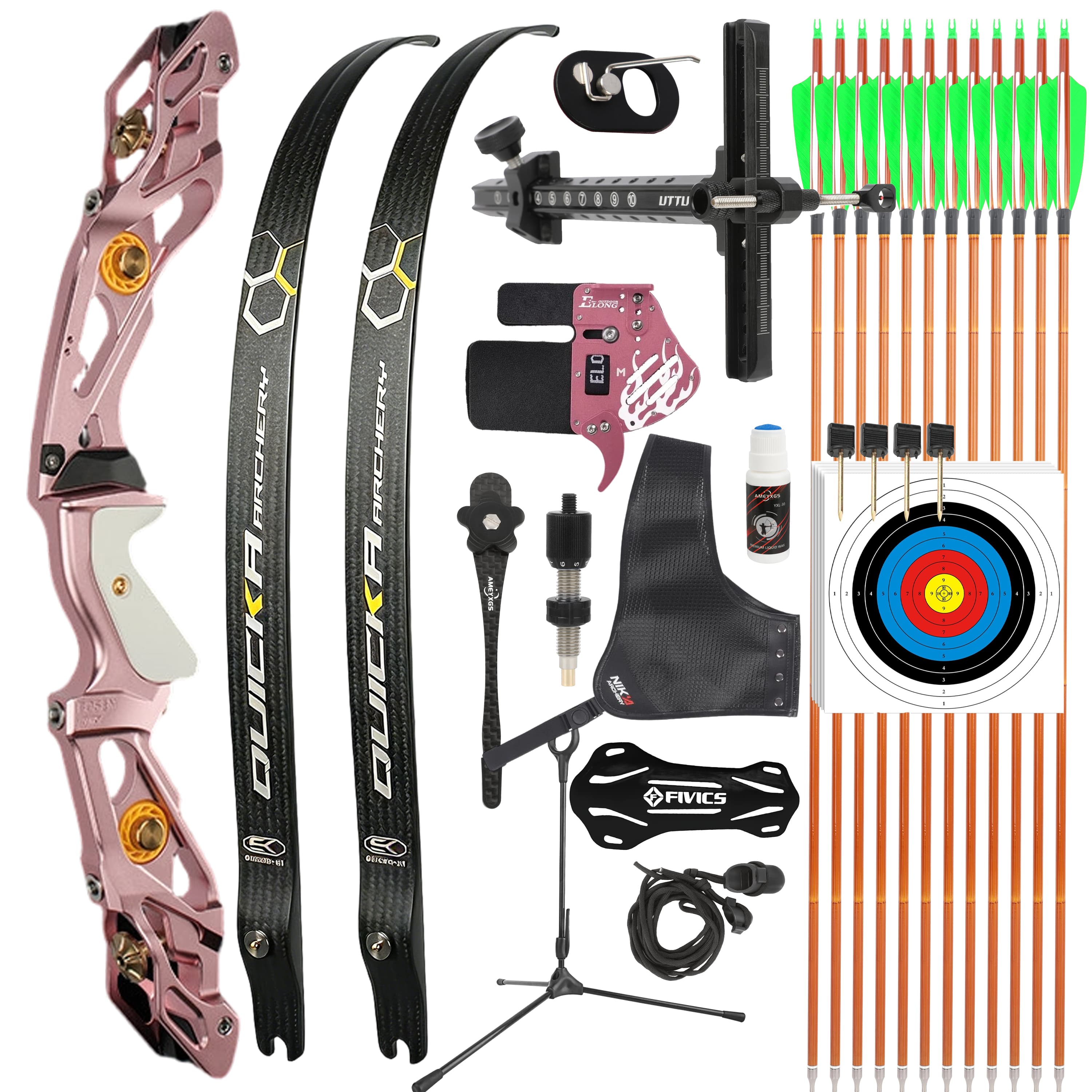 BOSEN Takedown Recurve Bow Kit 18-50bs Shooting Archery Target 