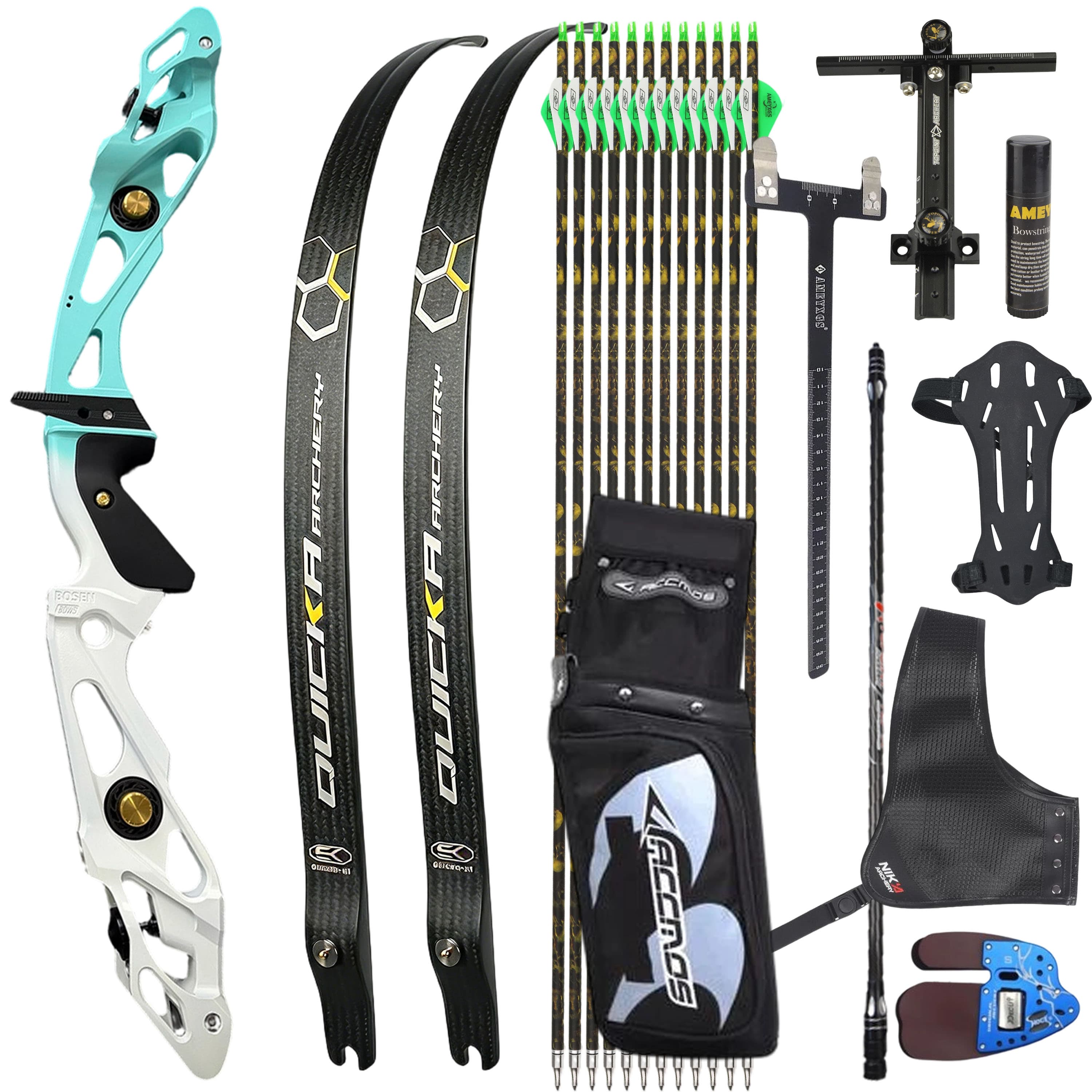 BOSEN Takedown Recurve Bow Kit 18-50bs Shooting Archery Target 