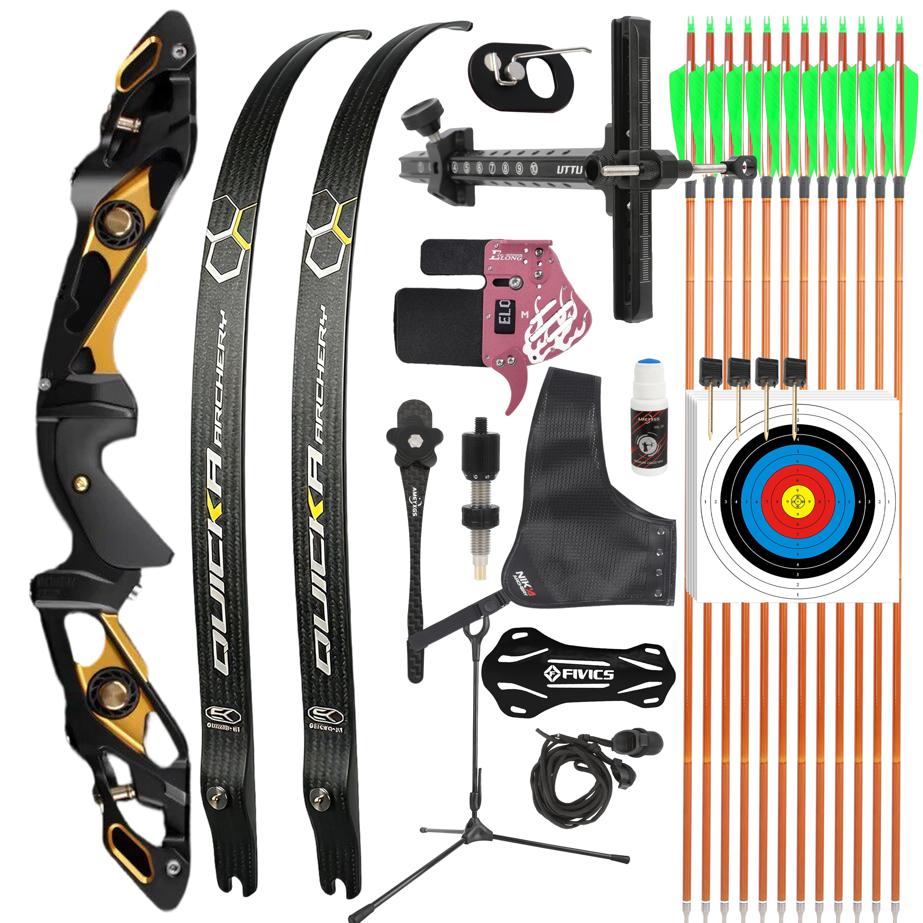 BOSEN Takedown Recurve Bow Kit 18-50bs Shooting Archery Target 