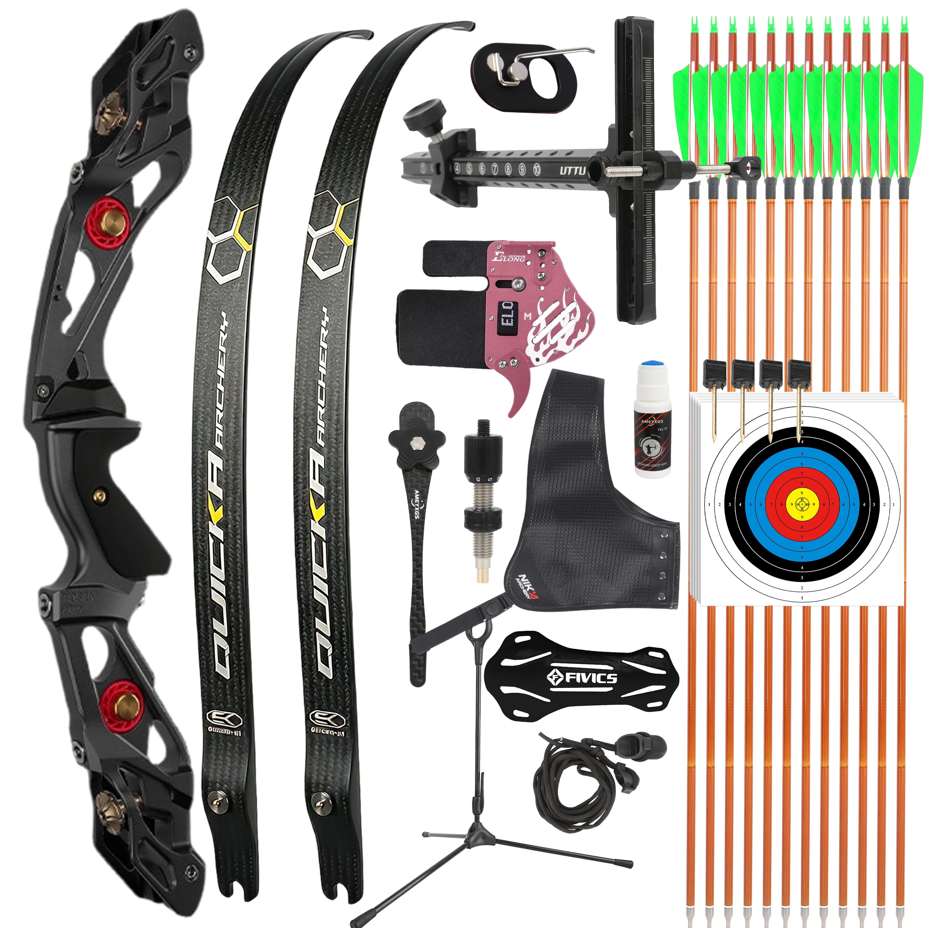 BOSEN Takedown Recurve Bow Kit 18-50bs Shooting Archery Target 