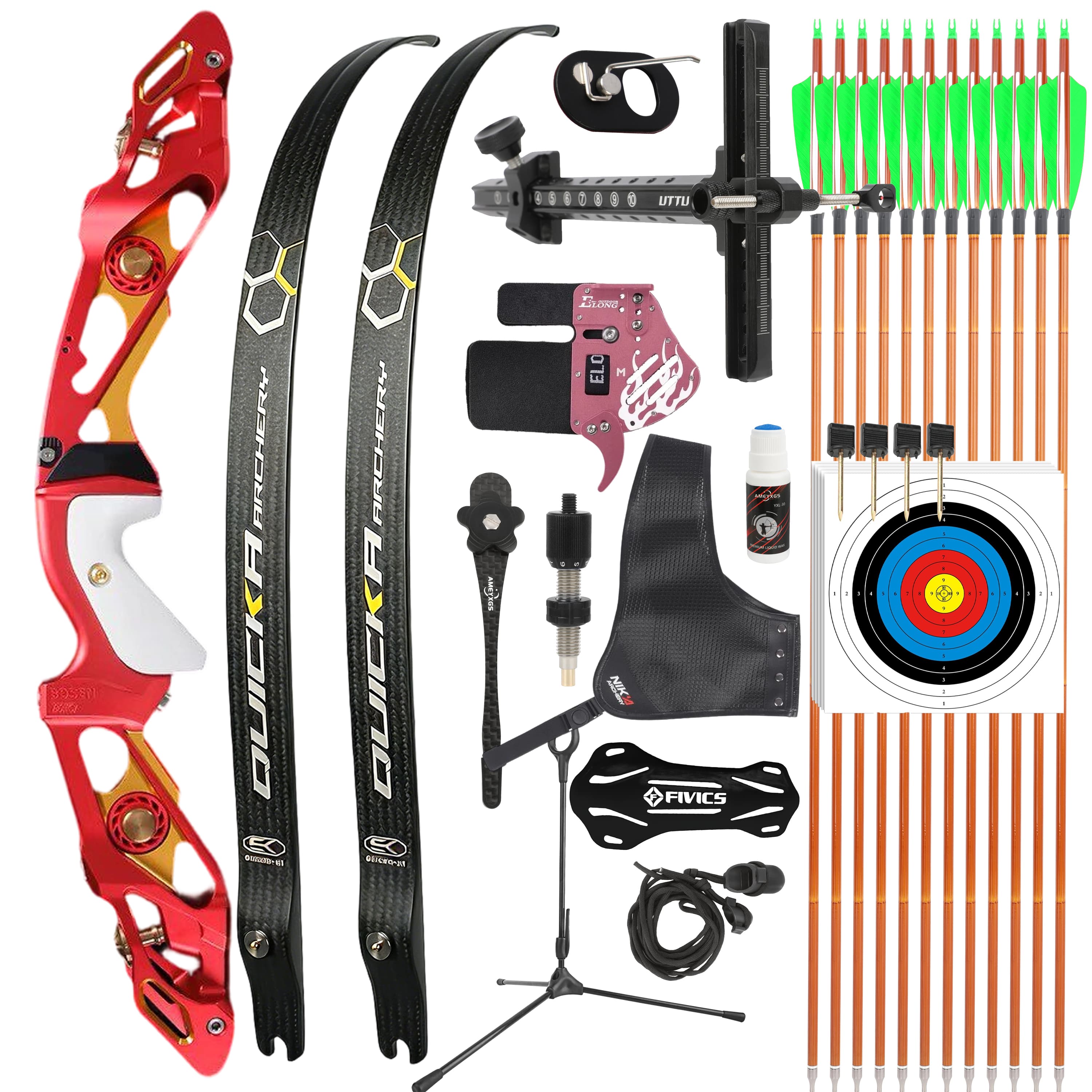 BOSEN Takedown Recurve Bow Kit 18-50bs Shooting Archery Target 