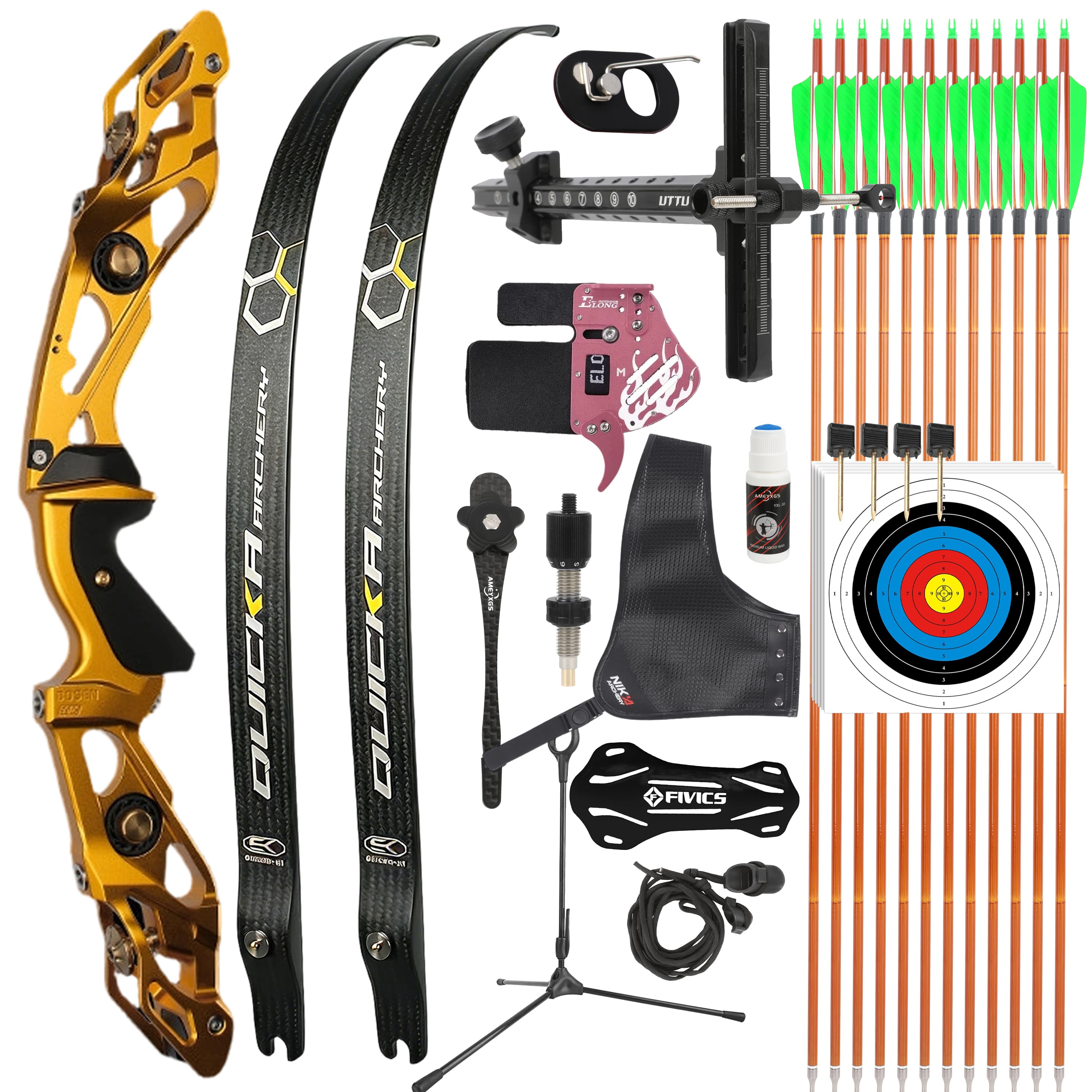 BOSEN Takedown Recurve Bow Kit 18-50bs Shooting Archery Target 