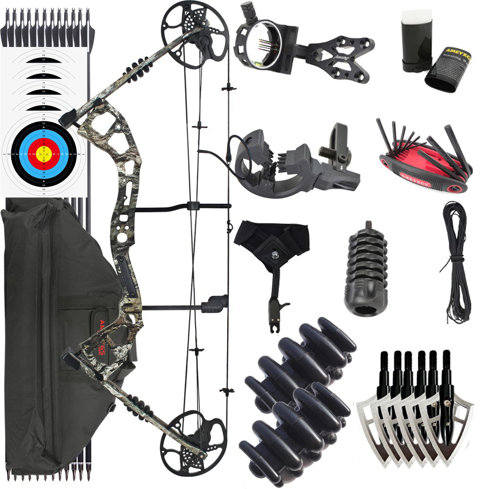 Junxing M193 Adjustable Compound Bow Arrow Set 0-70lbs