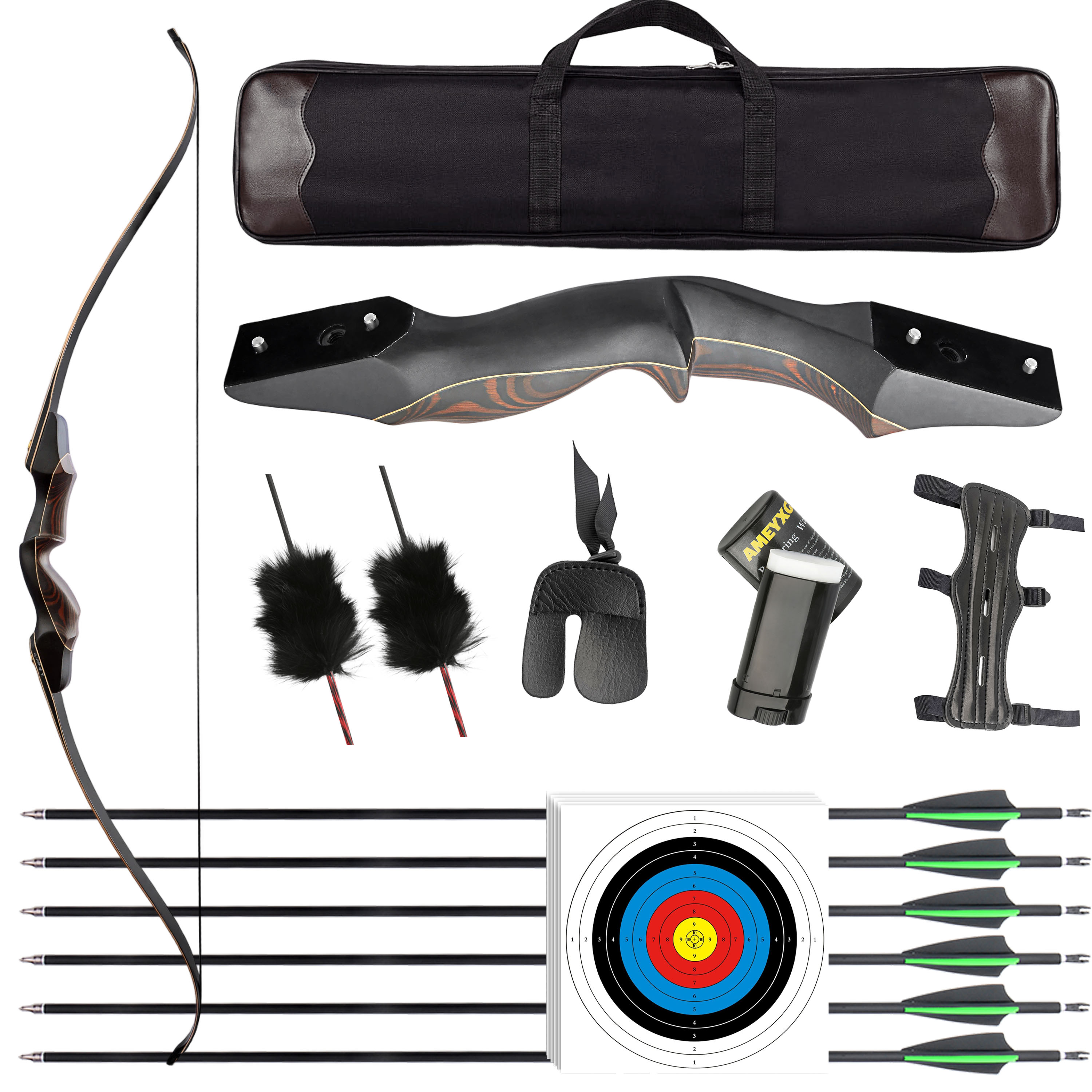 60" Takedown Recurve Bow (30/55/60 lbs) with Action Wood Riser