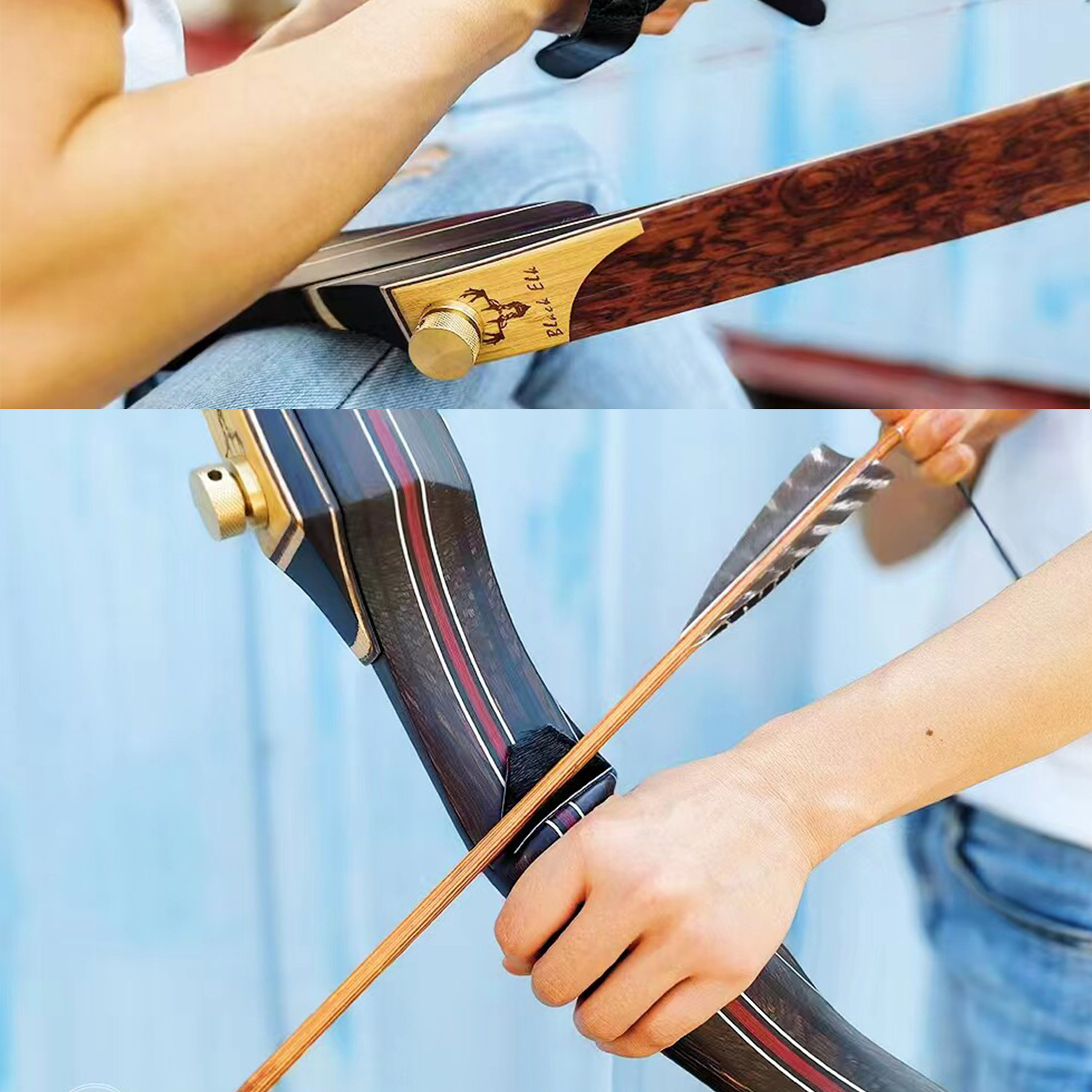 Black Elk 25-55 lbs Takedown Recurve Bow Competition Bow for Hunting Shooting