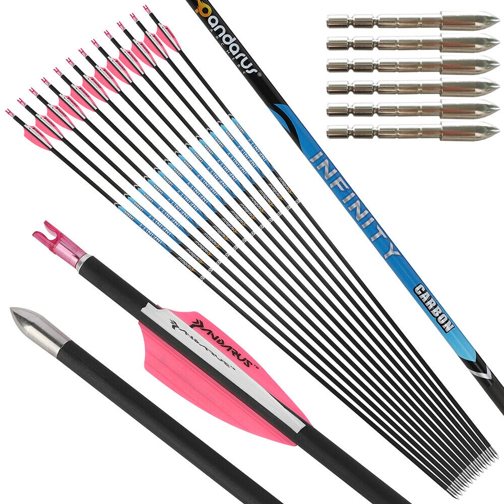 12pcs 2 pink 1 white 1.75-inch air guide cover rubber feather pure carbon arrow SP200-1500 ID4.2 archery