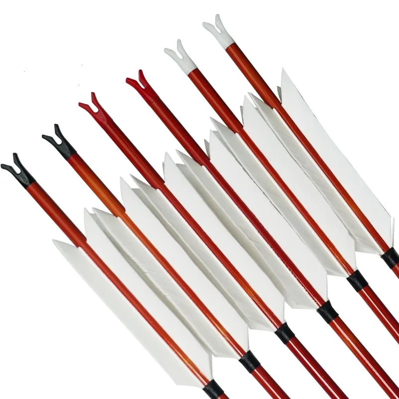 Ali Four Feather Bamboo Pattern Riding and Shooting Carbon Arrows Competitive Shooting Competition Traditional Bow Arrows