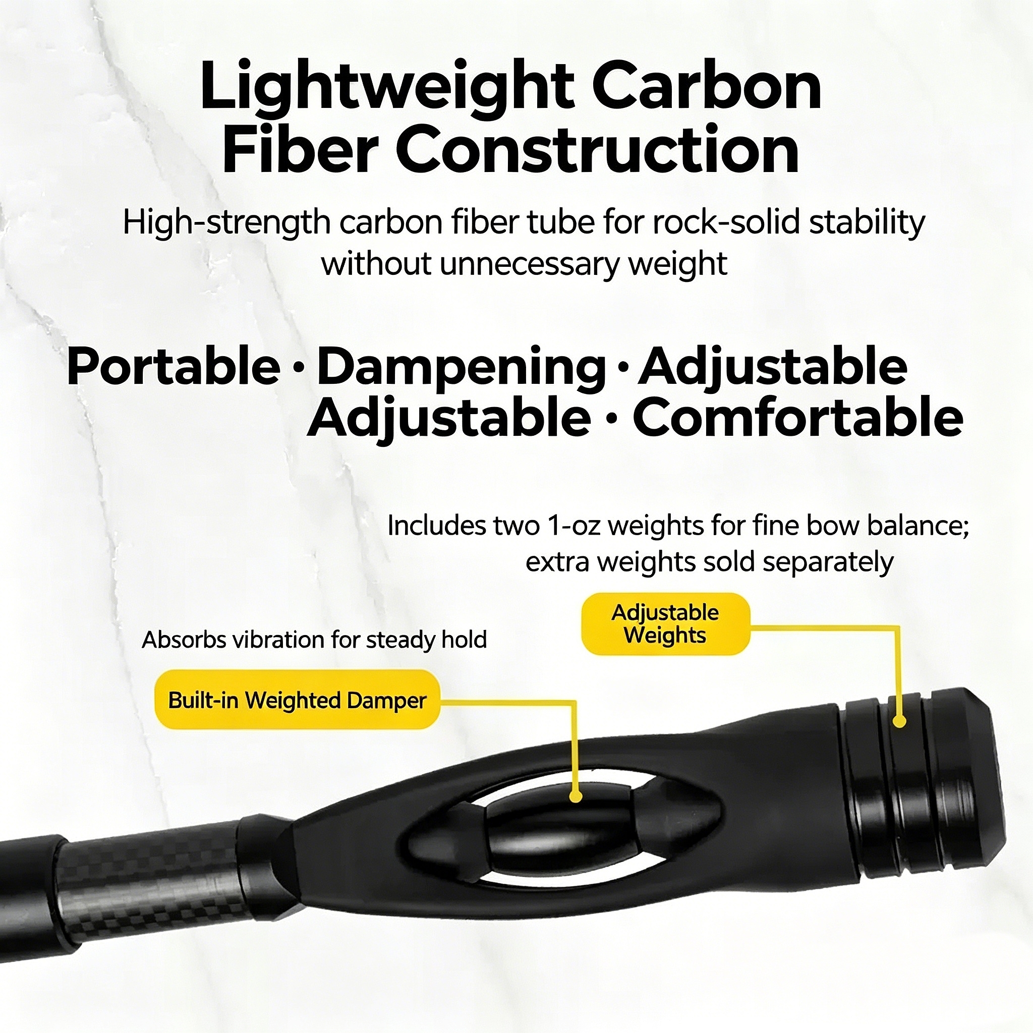 TEFEIRJI Carbon Stabilizer Rod Quick Release Bow Damper